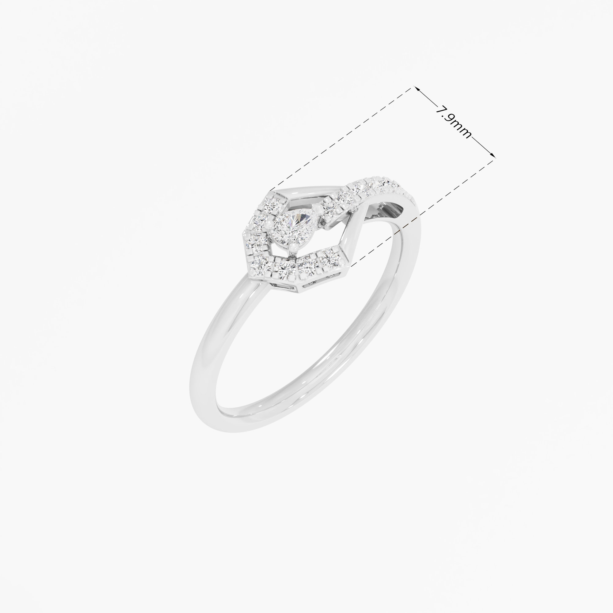 Apex Radiance Halos Ring in 9KT White Gold (Diamond Quality: FG-VVS VS)