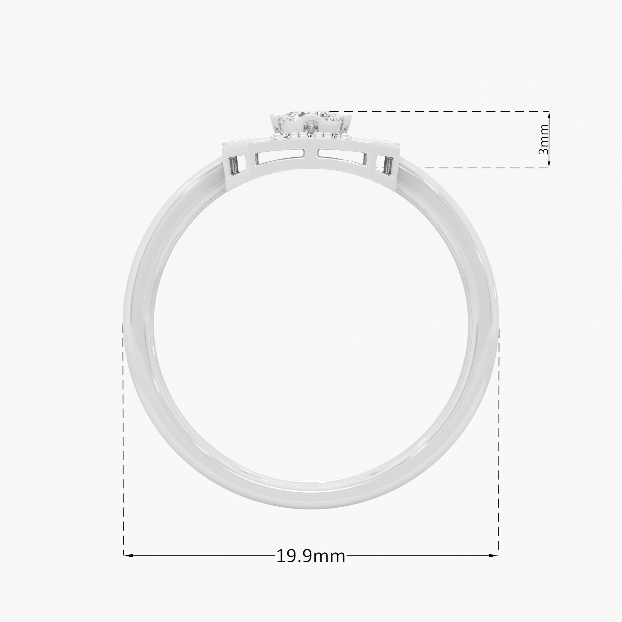 Glimmering Octagon Halos Ring in 9KT White Gold (Diamond Quality: FG-VVS VS)