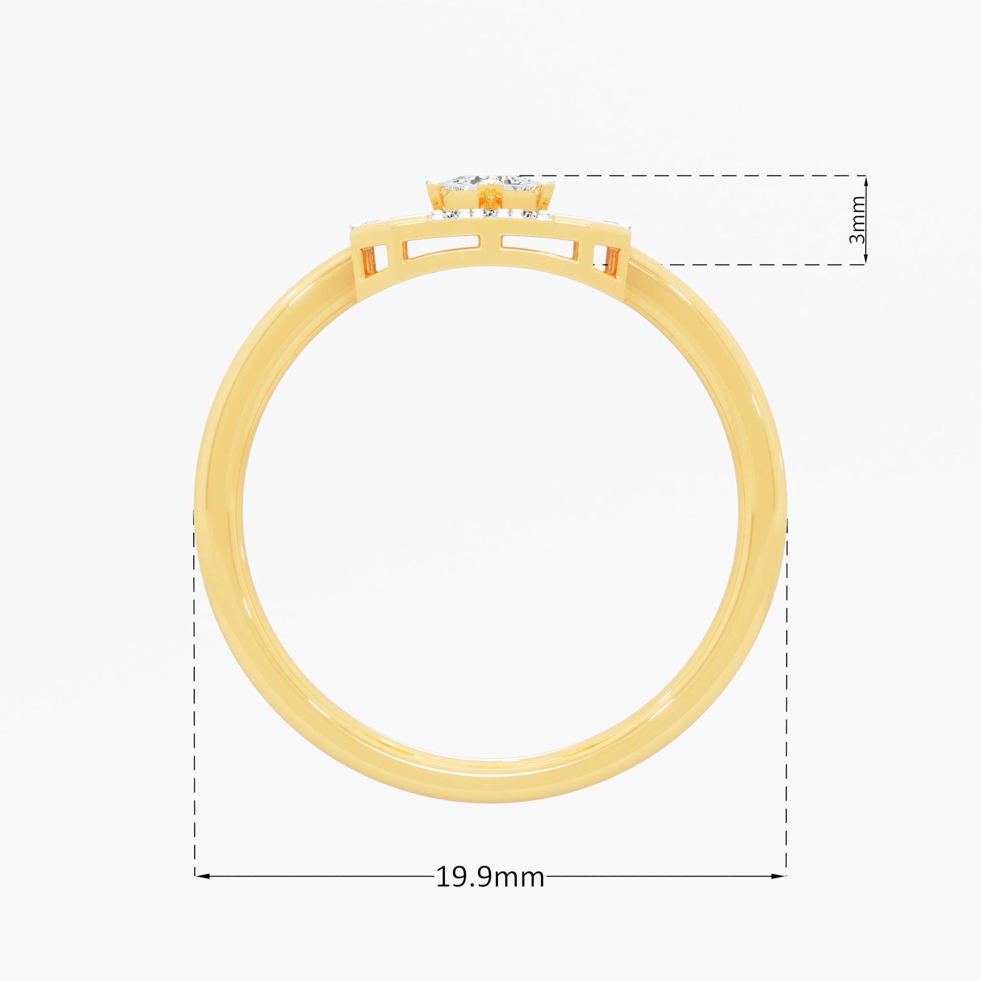 Glimmering Octagon Halos Ring in 9KT Yellow Gold (Diamond Quality: FG-VVS VS)