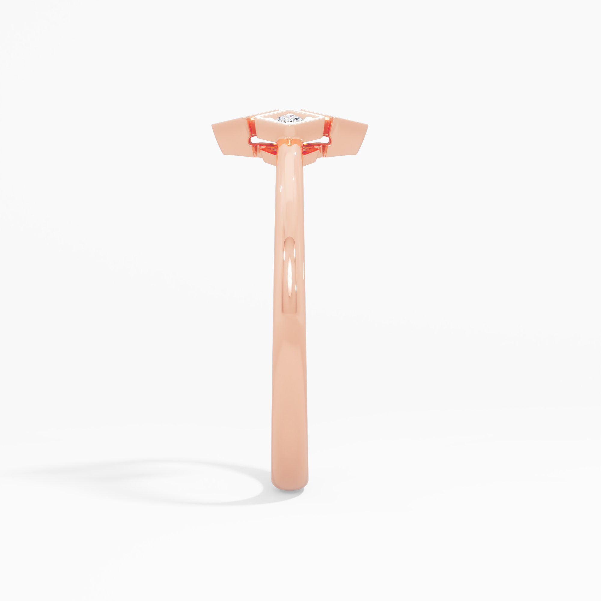 Quadra Sparkle Halos Ring in 9KT Rose Gold (Diamond Quality: FG-VVS VS)