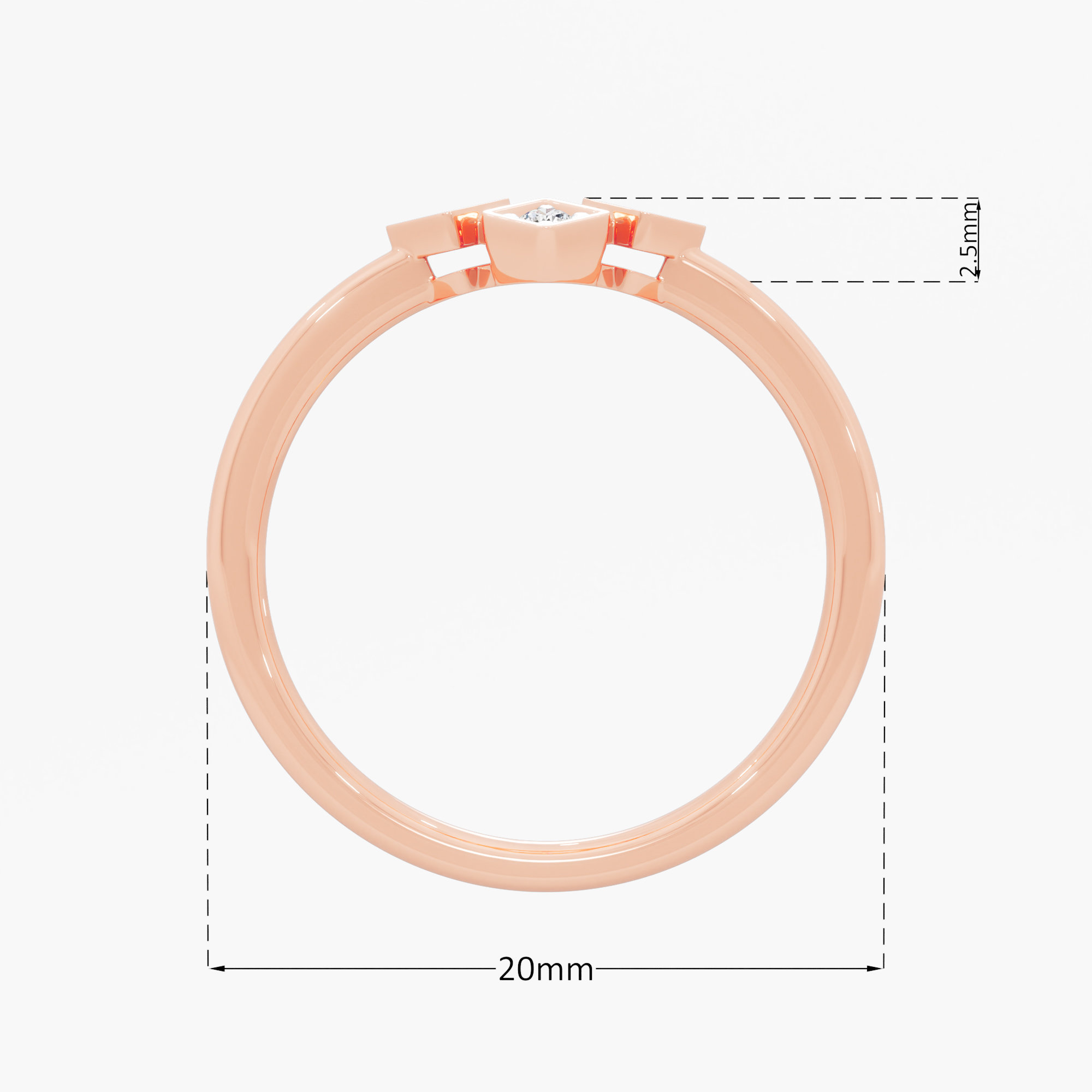 Quadra Sparkle Halos Ring in 9KT Rose Gold (Diamond Quality: FG-VVS VS)