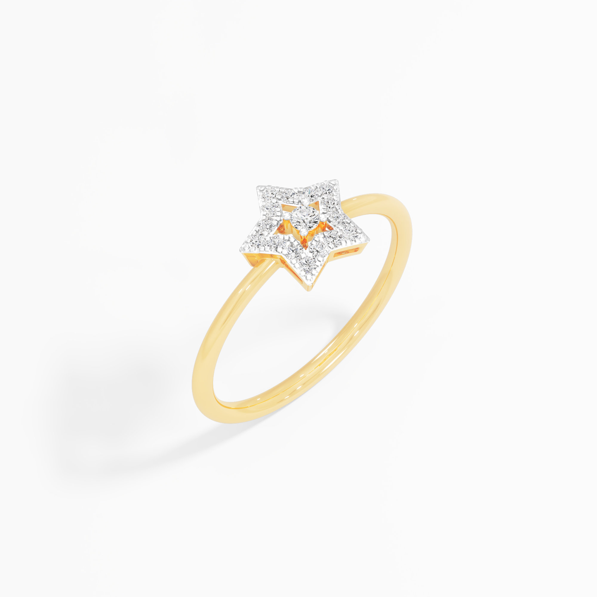 Celestial Sparkle Diamond Ring in 9KT Yellow Gold (Diamond Quality: FG-VVS VS)