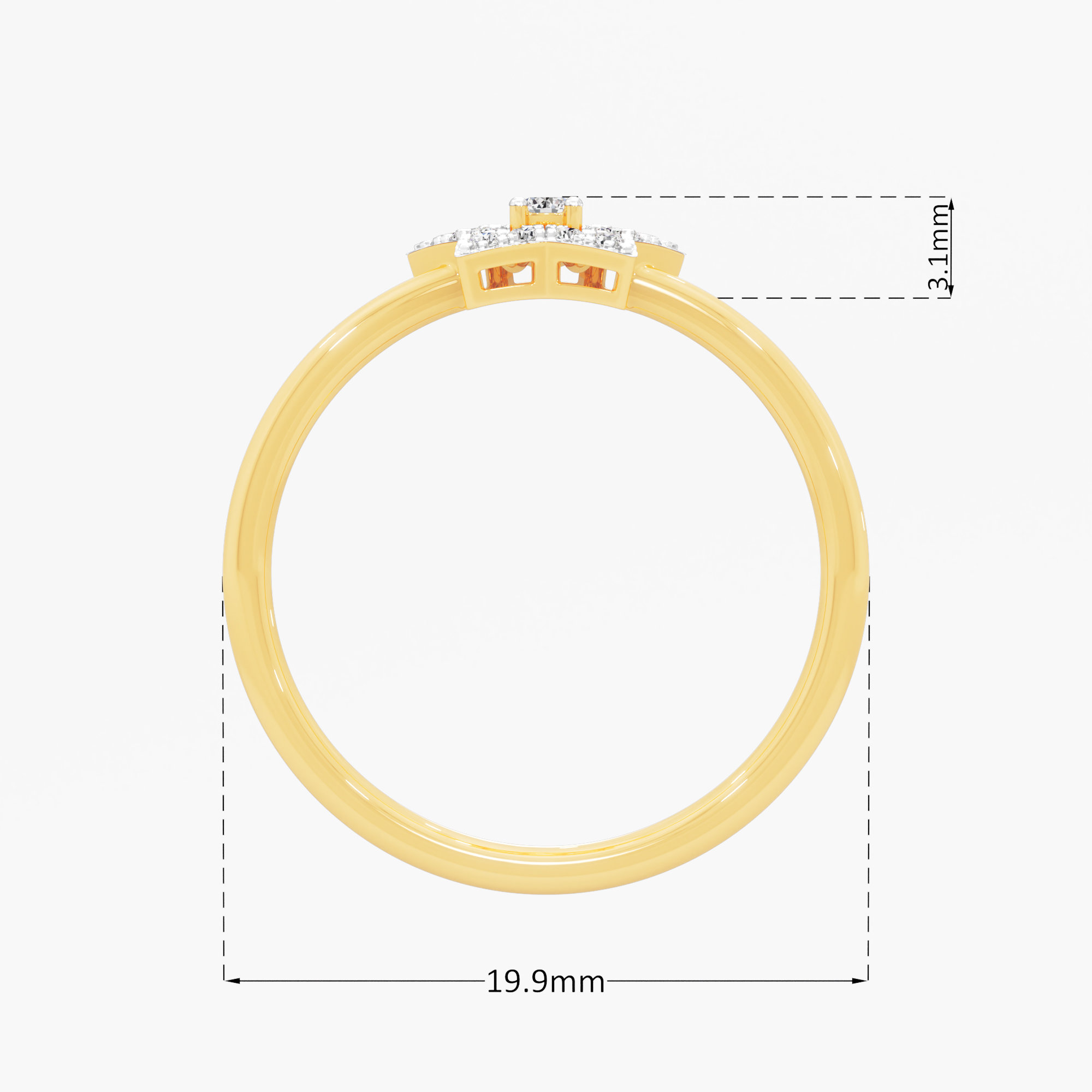 Celestial Sparkle Diamond Ring in 9KT Yellow Gold (Diamond Quality: FG-VVS VS)