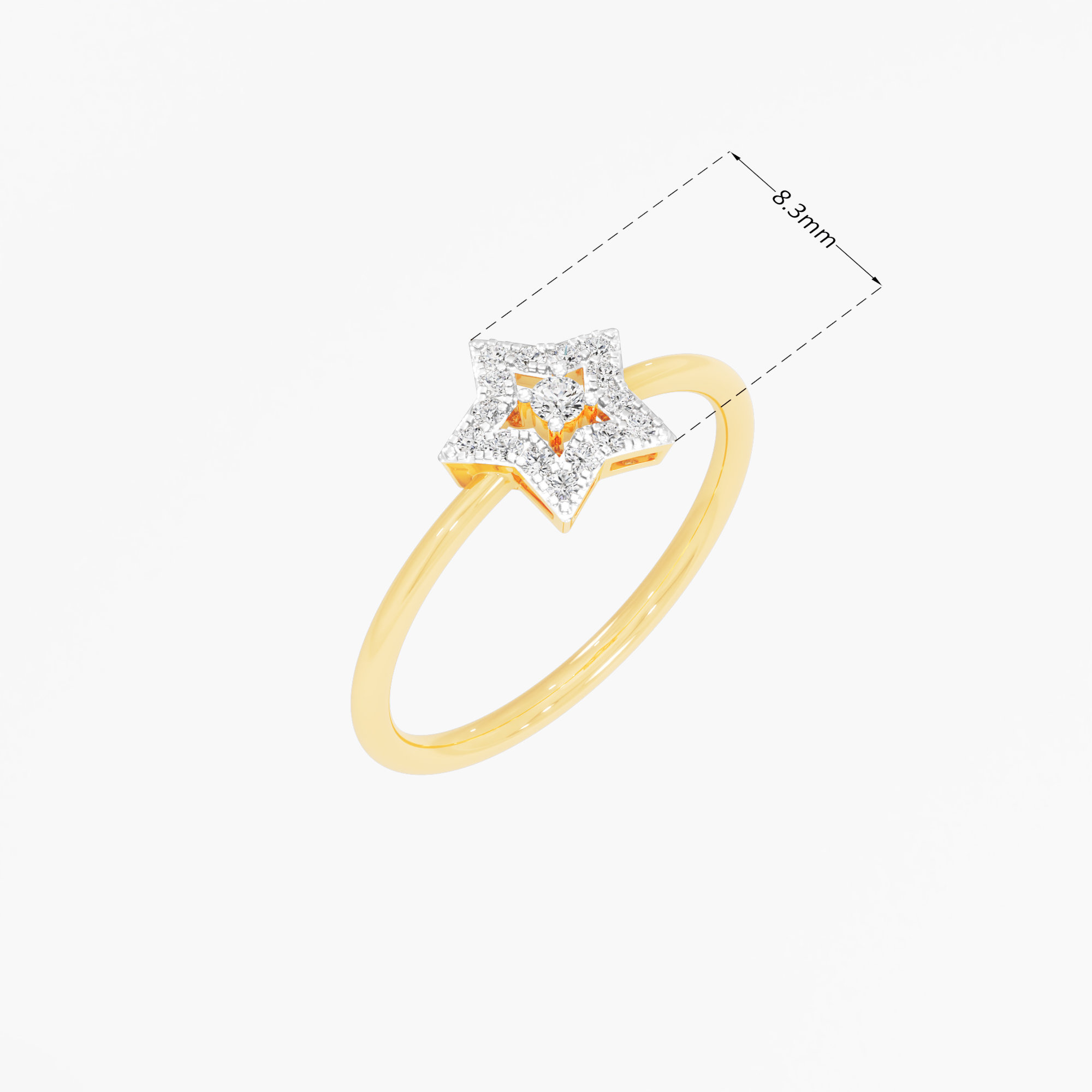 Celestial Sparkle Diamond Ring in 9KT Yellow Gold (Diamond Quality: FG-VVS VS)