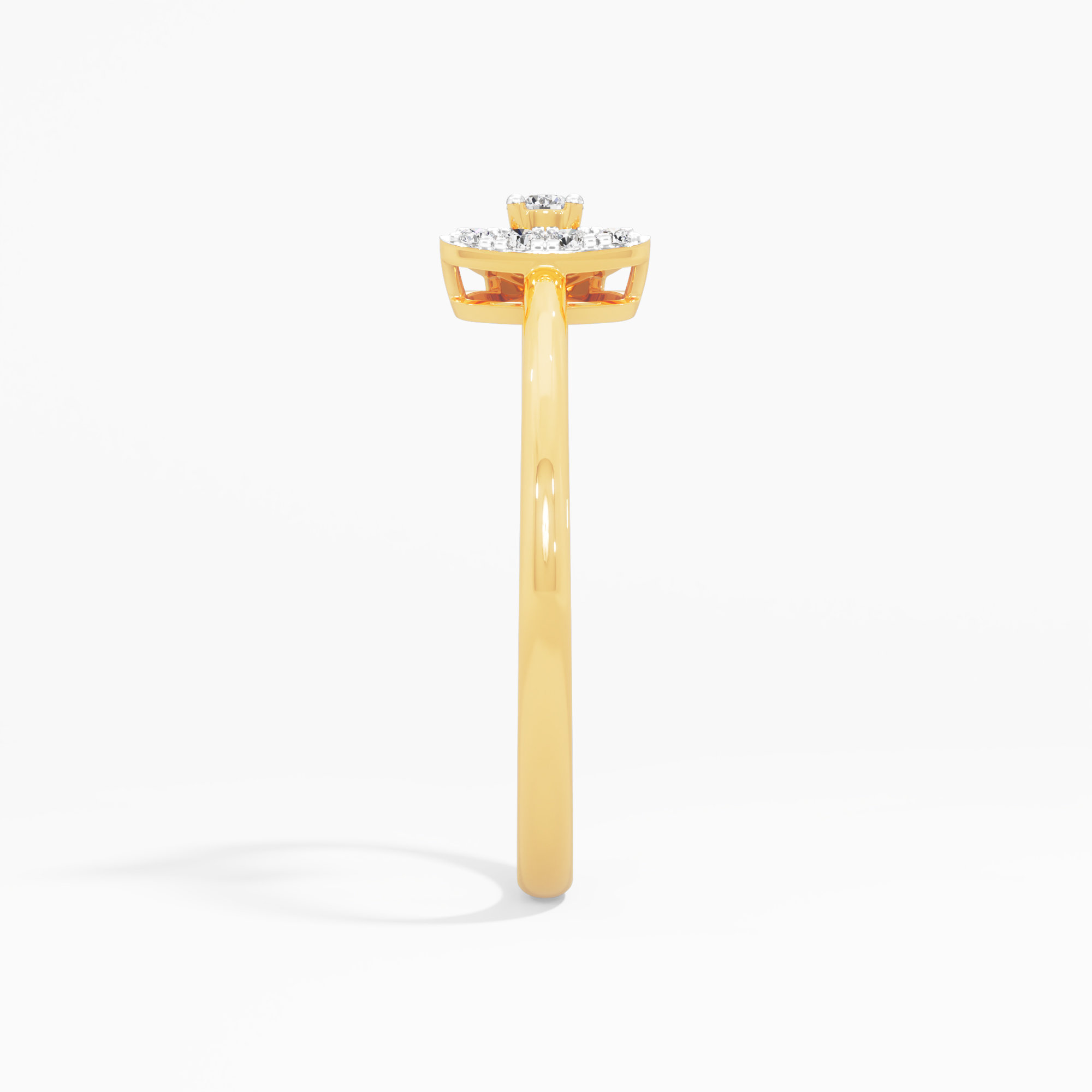 Sparkling Embrace Bypass Ring in 9KT Yellow Gold (Diamond Quality: EF-VVS VS)