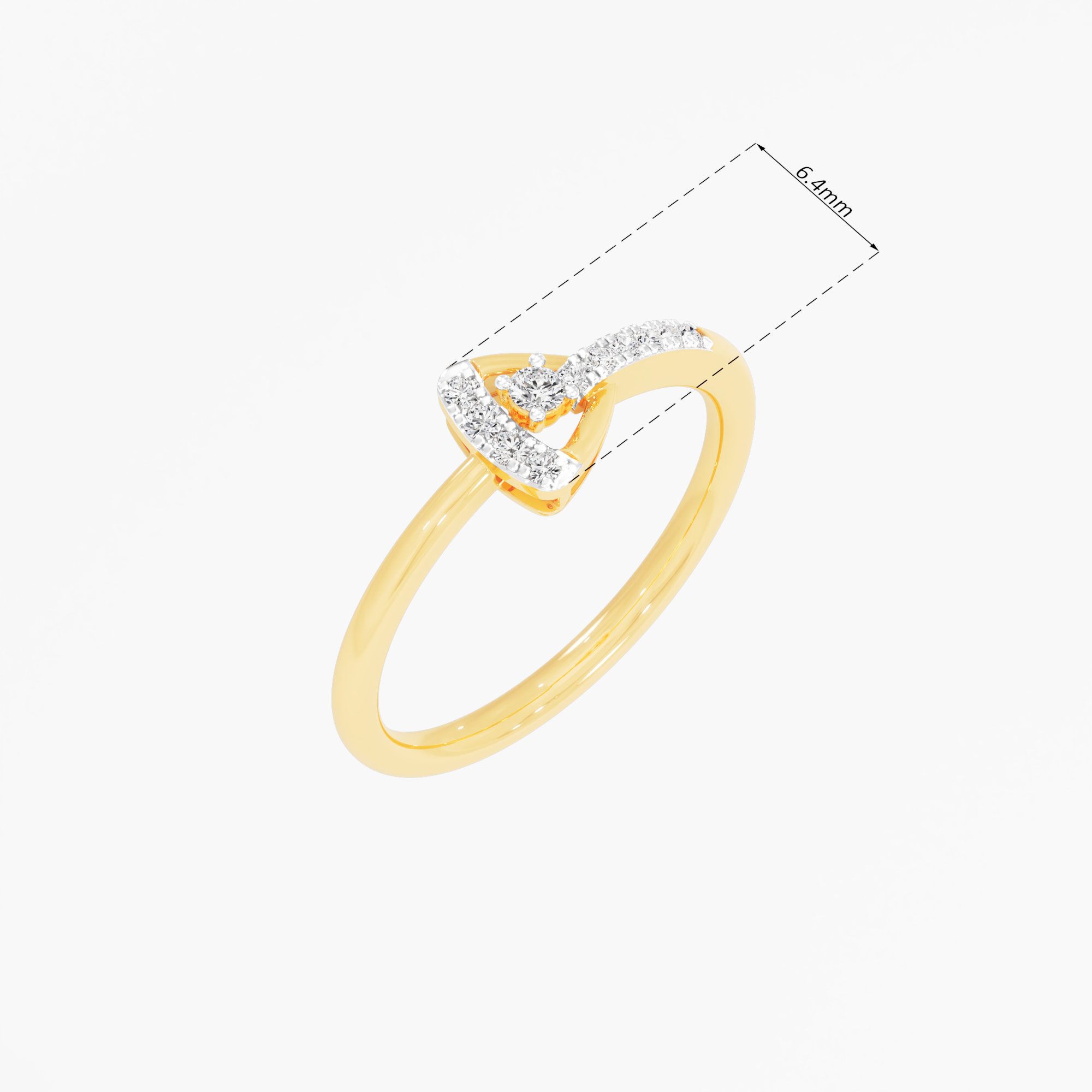 Sparkling Embrace Bypass Ring in 9KT Yellow Gold (Diamond Quality: EF-VVS VS)