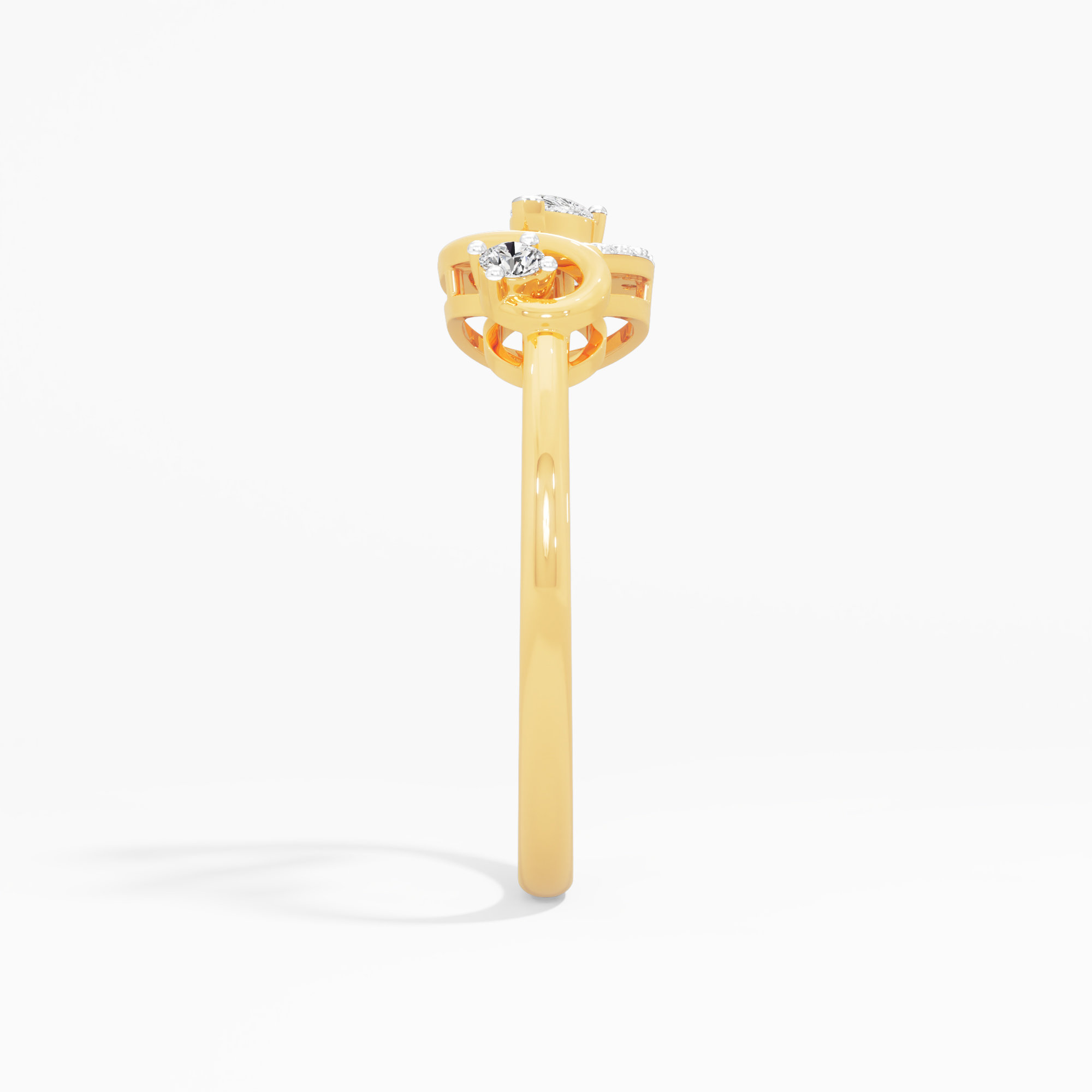 Infinity Pear Diamond Ring in 9KT Yellow Gold (Diamond Quality: FG-VVS VS)