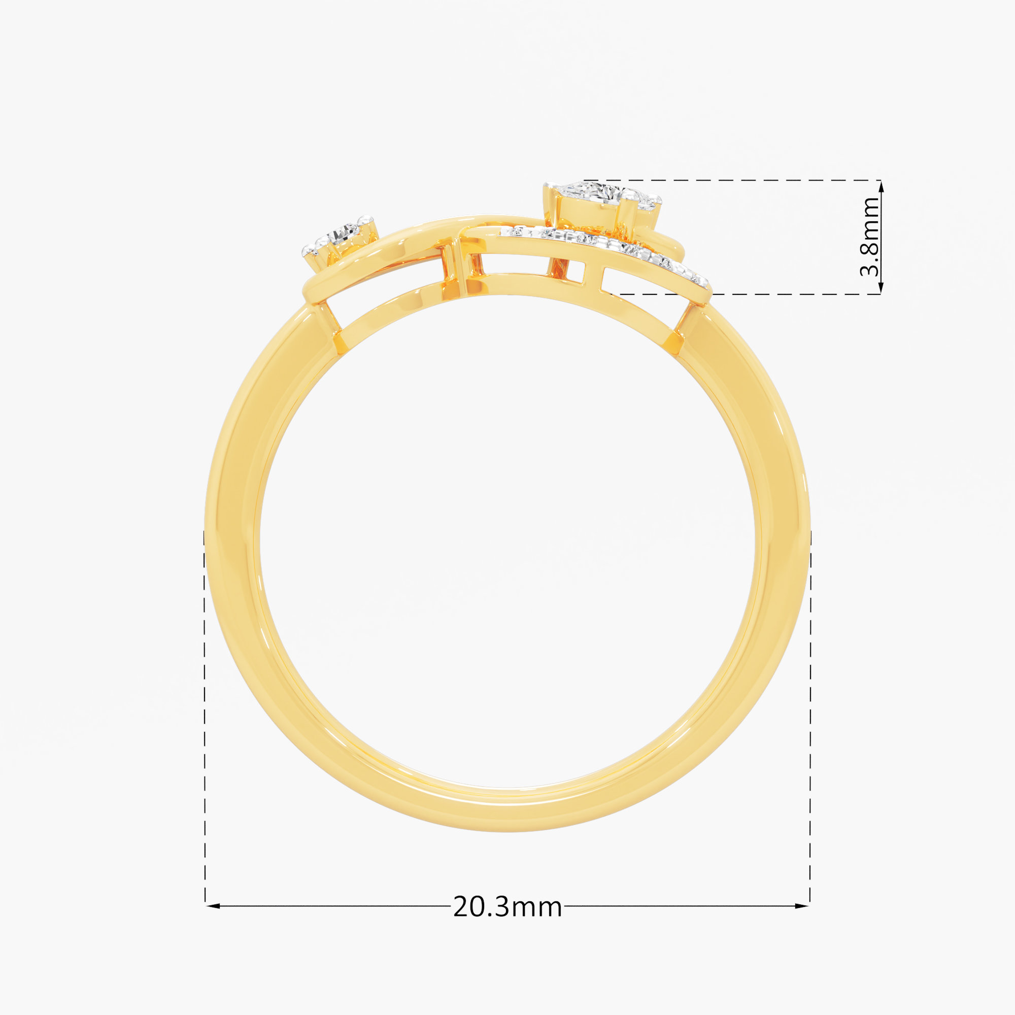 Infinity Pear Diamond Ring in 9KT Yellow Gold (Diamond Quality: FG-VVS VS)