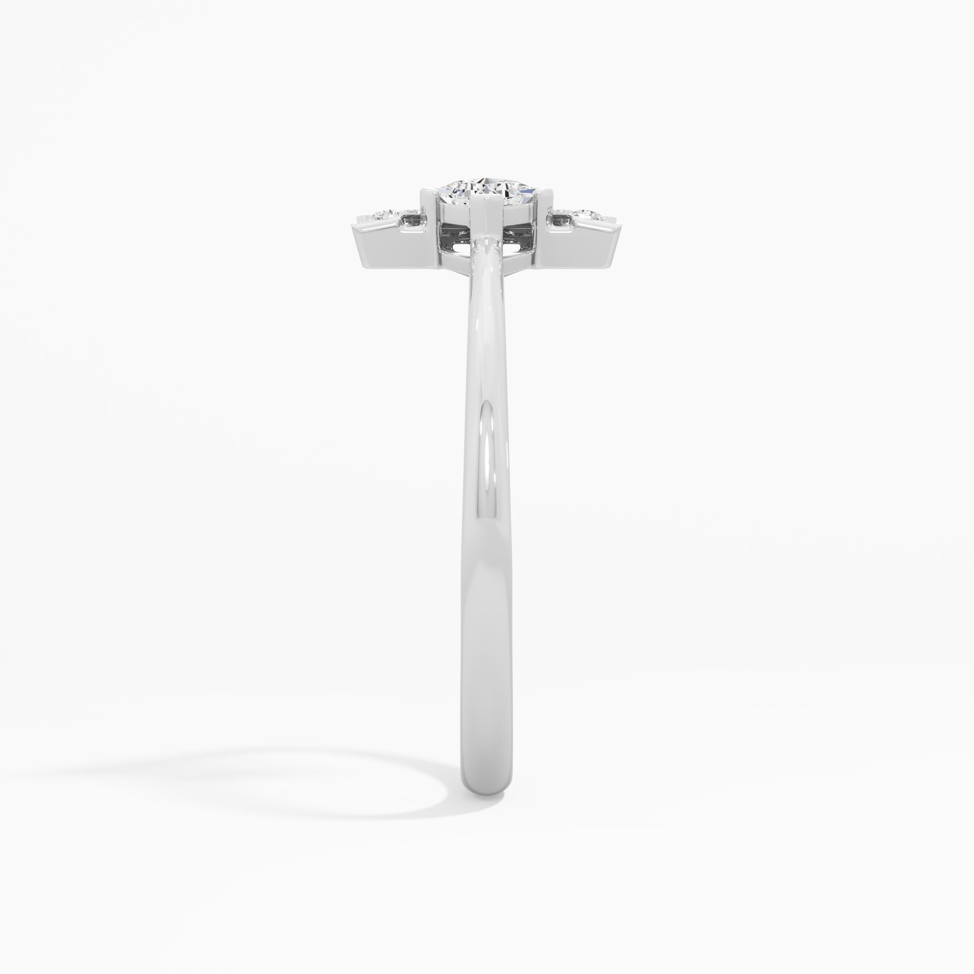 Radiant Apex Cocktail Ring in 9KT White Gold (Diamond Quality: FG-VVS VS)