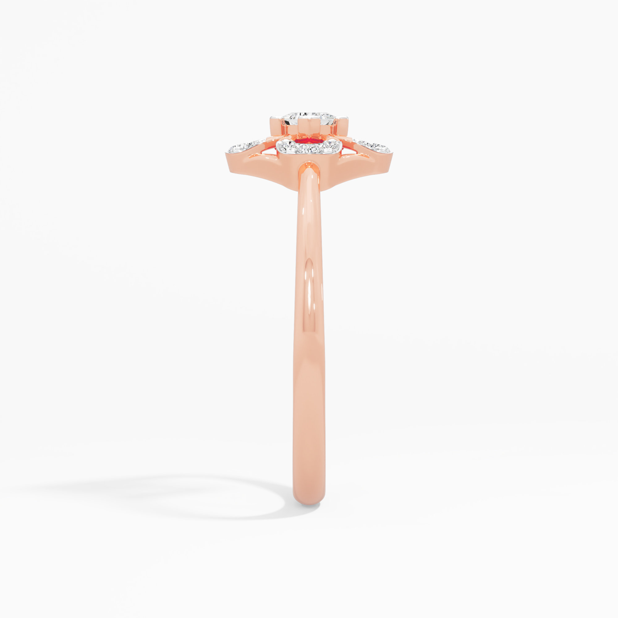 Geometric Glow Halos Ring in 9KT Rose Gold (Diamond Quality: FG-VVS VS)
