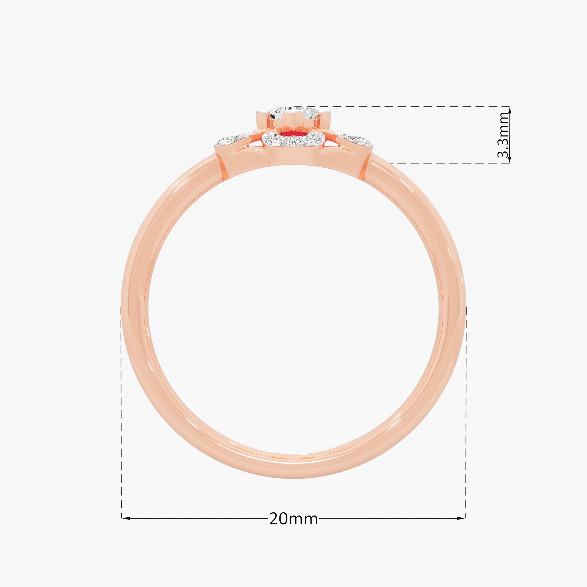 Geometric Glow Halos Ring in 9KT Rose Gold (Diamond Quality: FG-VVS VS)