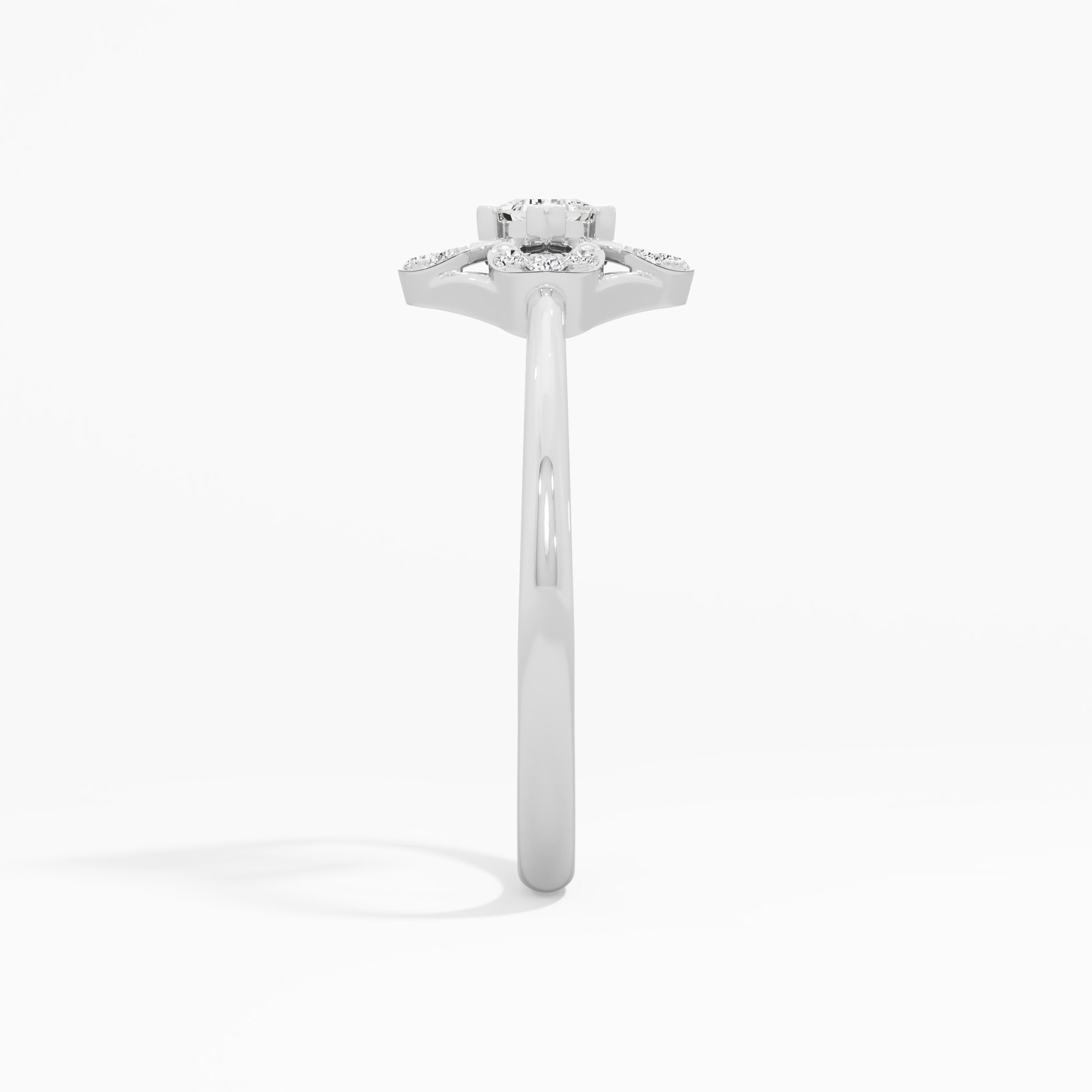 Geometric Glow Halos Ring in 9KT White Gold (Diamond Quality: FG-VVS VS)