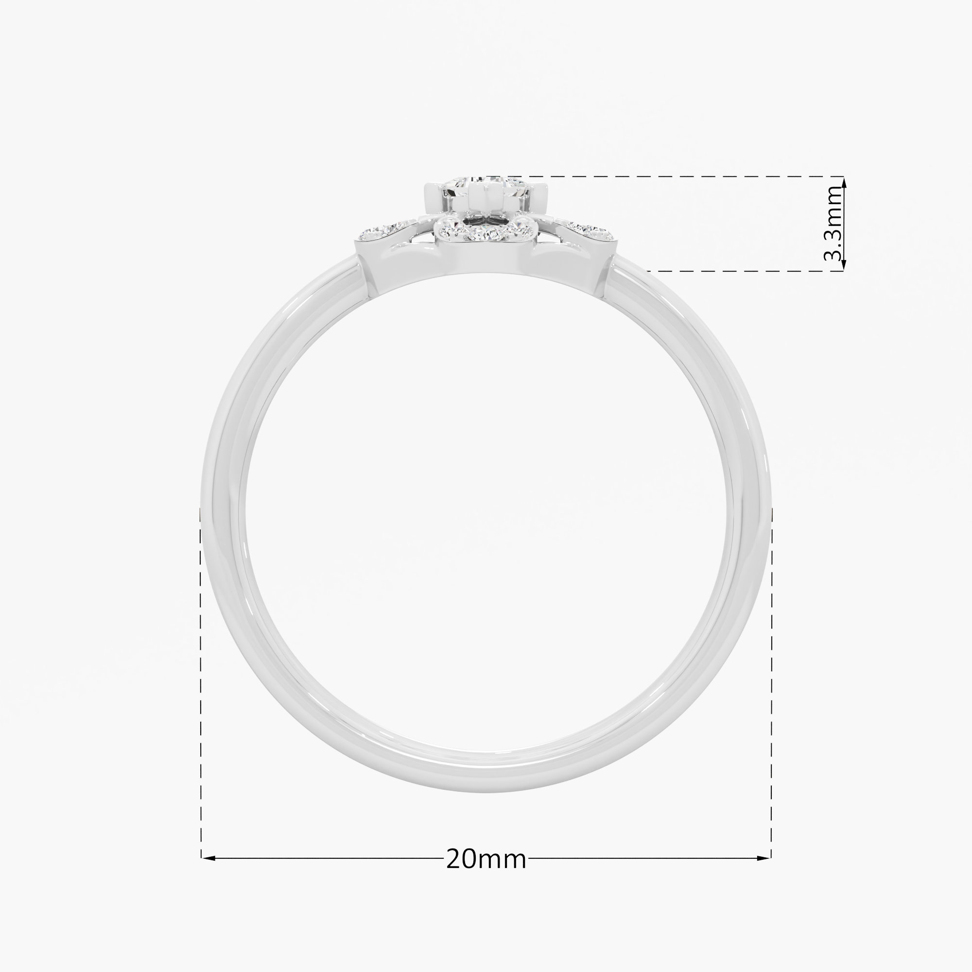 Geometric Glow Halos Ring in 9KT White Gold (Diamond Quality: FG-VVS VS)