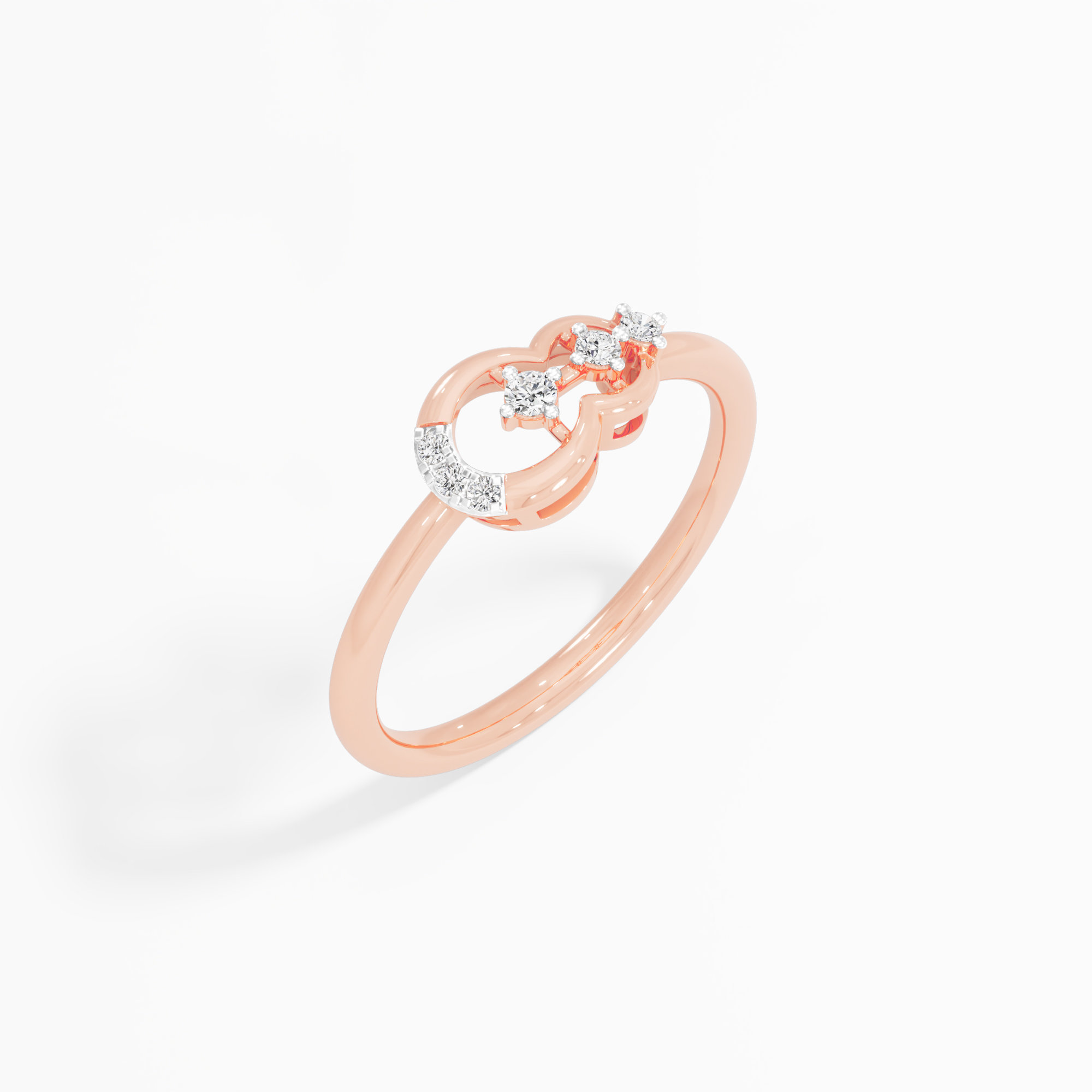 Linked Radiance Bands Ring in 9KT Rose Gold (Diamond Quality: EF-VVS VS)