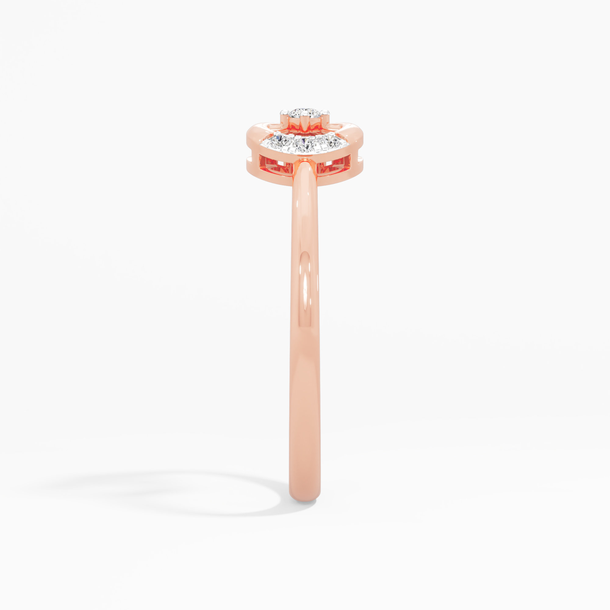 Linked Radiance Bands Ring in 9KT Rose Gold (Diamond Quality: EF-VVS VS)