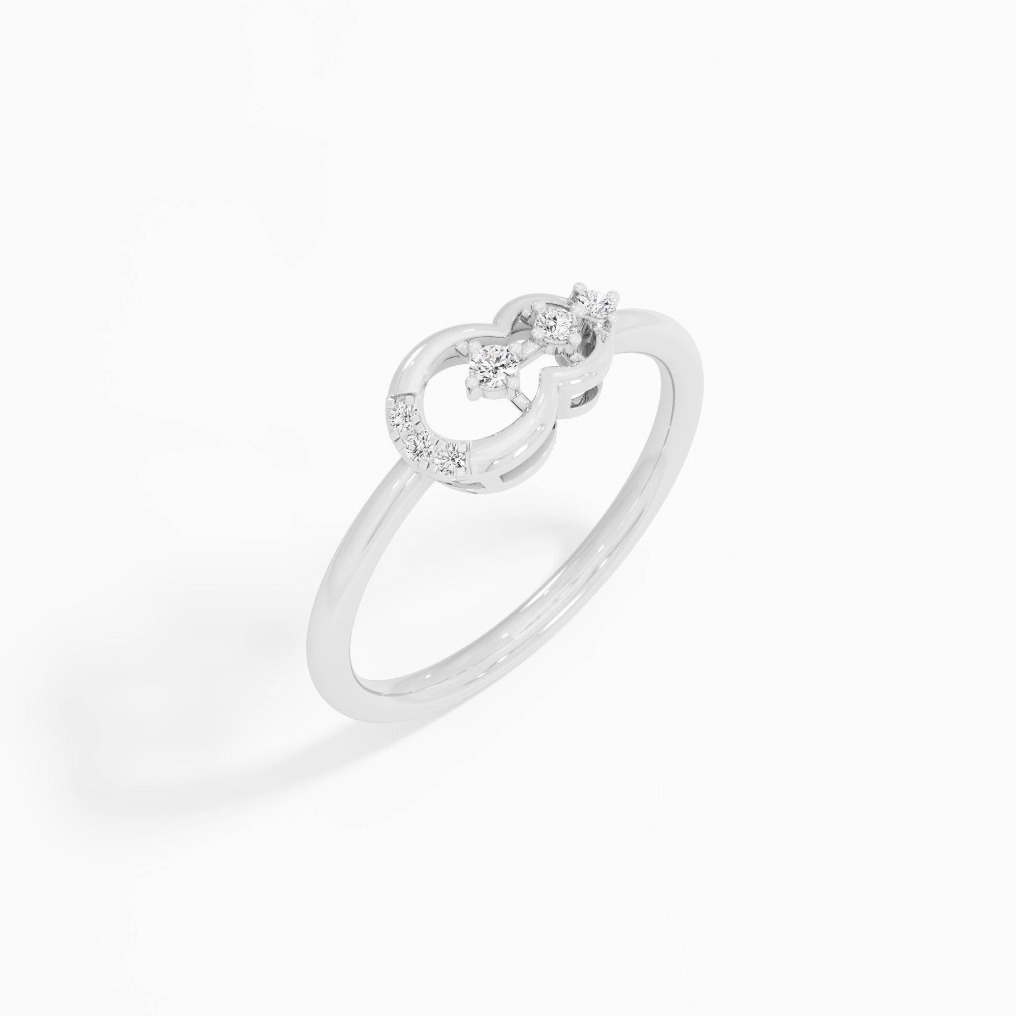Linked Radiance Bands Ring in 9KT White Gold (Diamond Quality: EF-VVS VS)