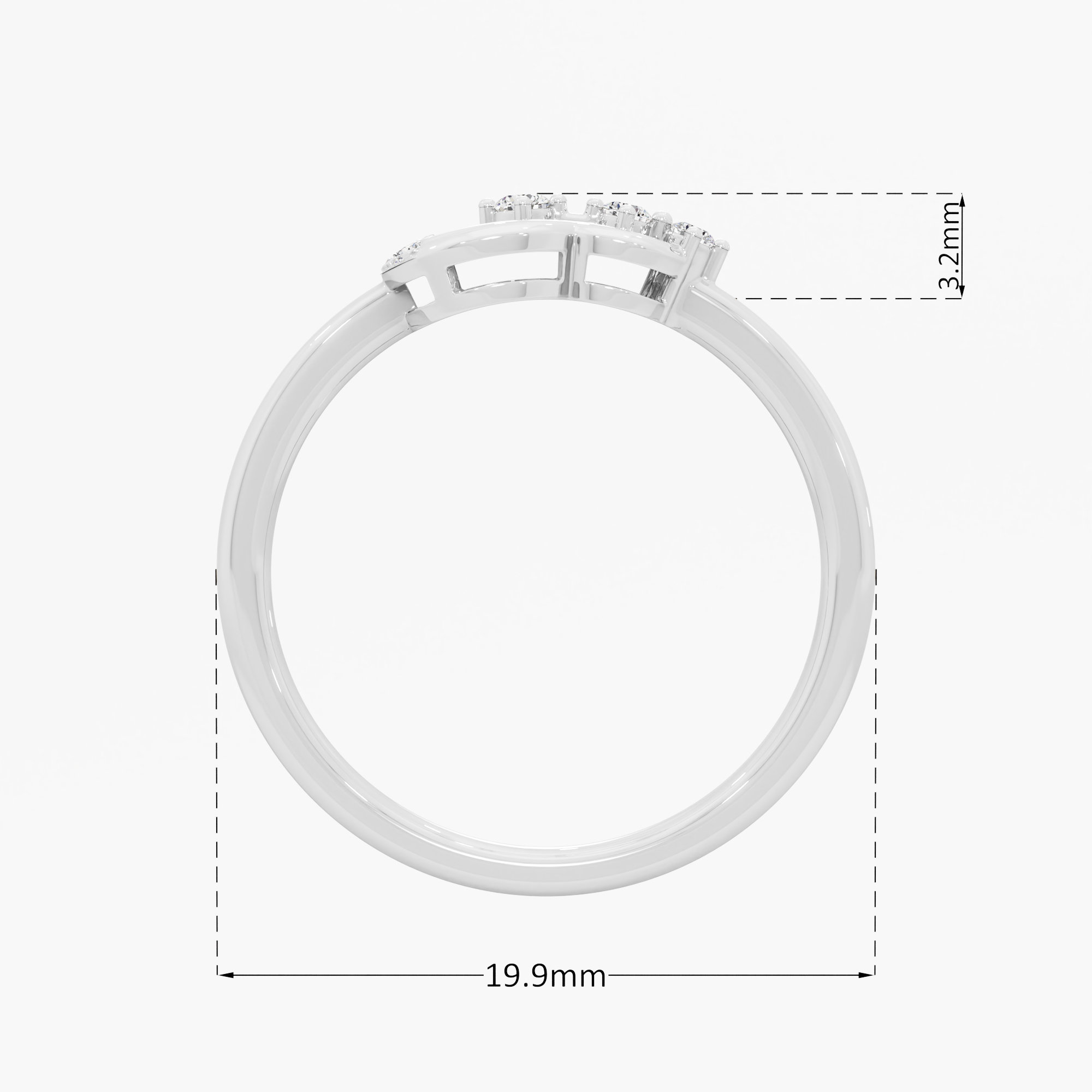Linked Radiance Bands Ring in 9KT White Gold (Diamond Quality: EF-VVS VS)
