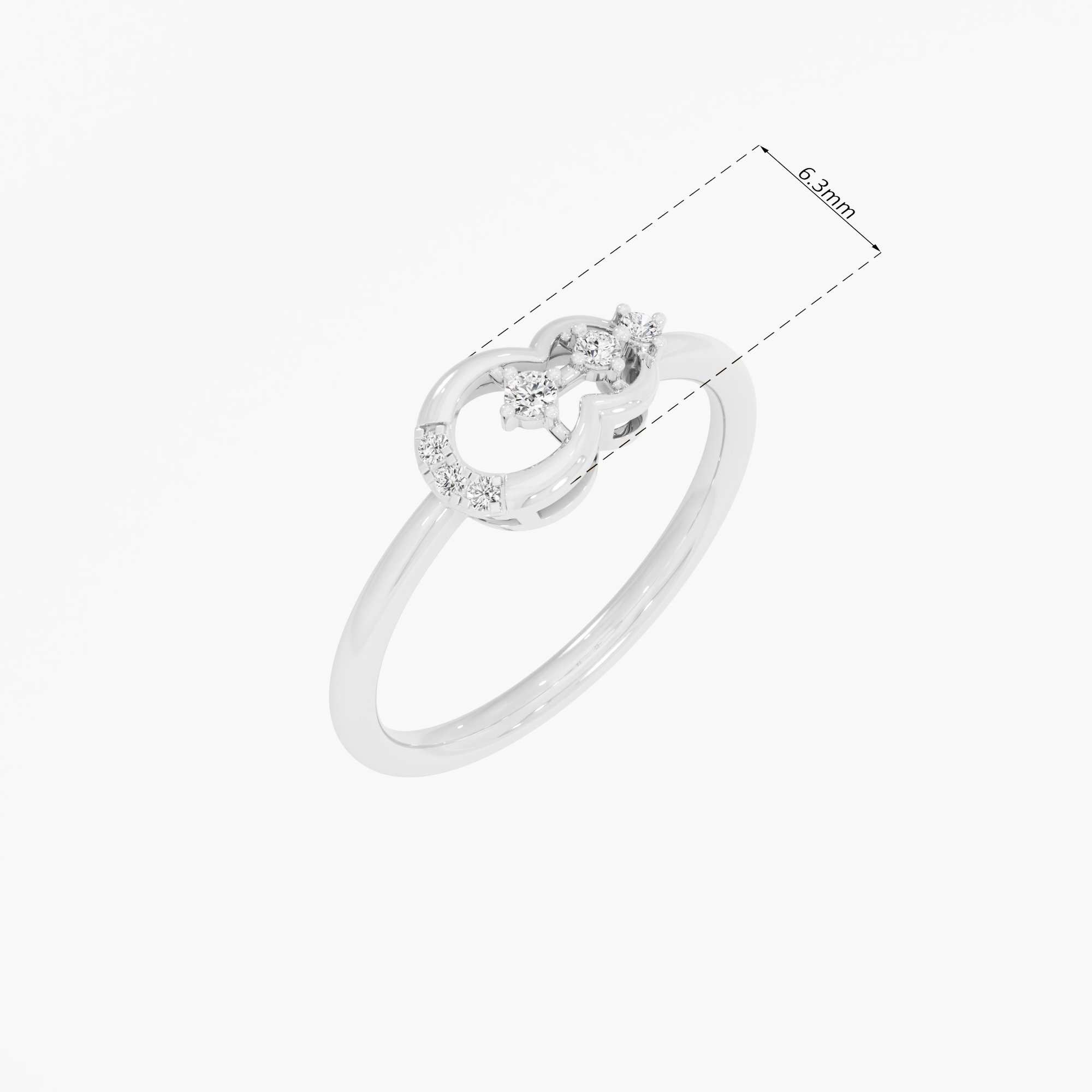 Linked Radiance Bands Ring in 9KT White Gold (Diamond Quality: EF-VVS VS)