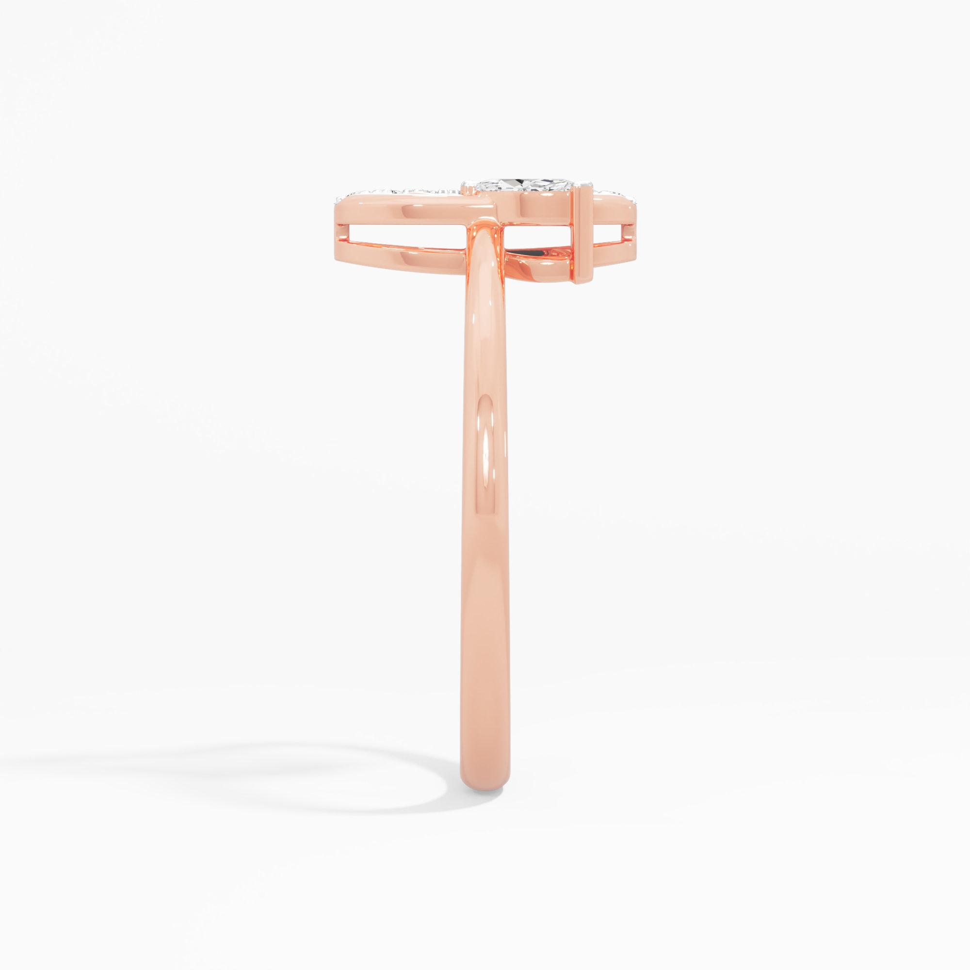 Leaflet Glow Cocktail Ring in 9KT Rose Gold (Diamond Quality: FG-VVS VS)