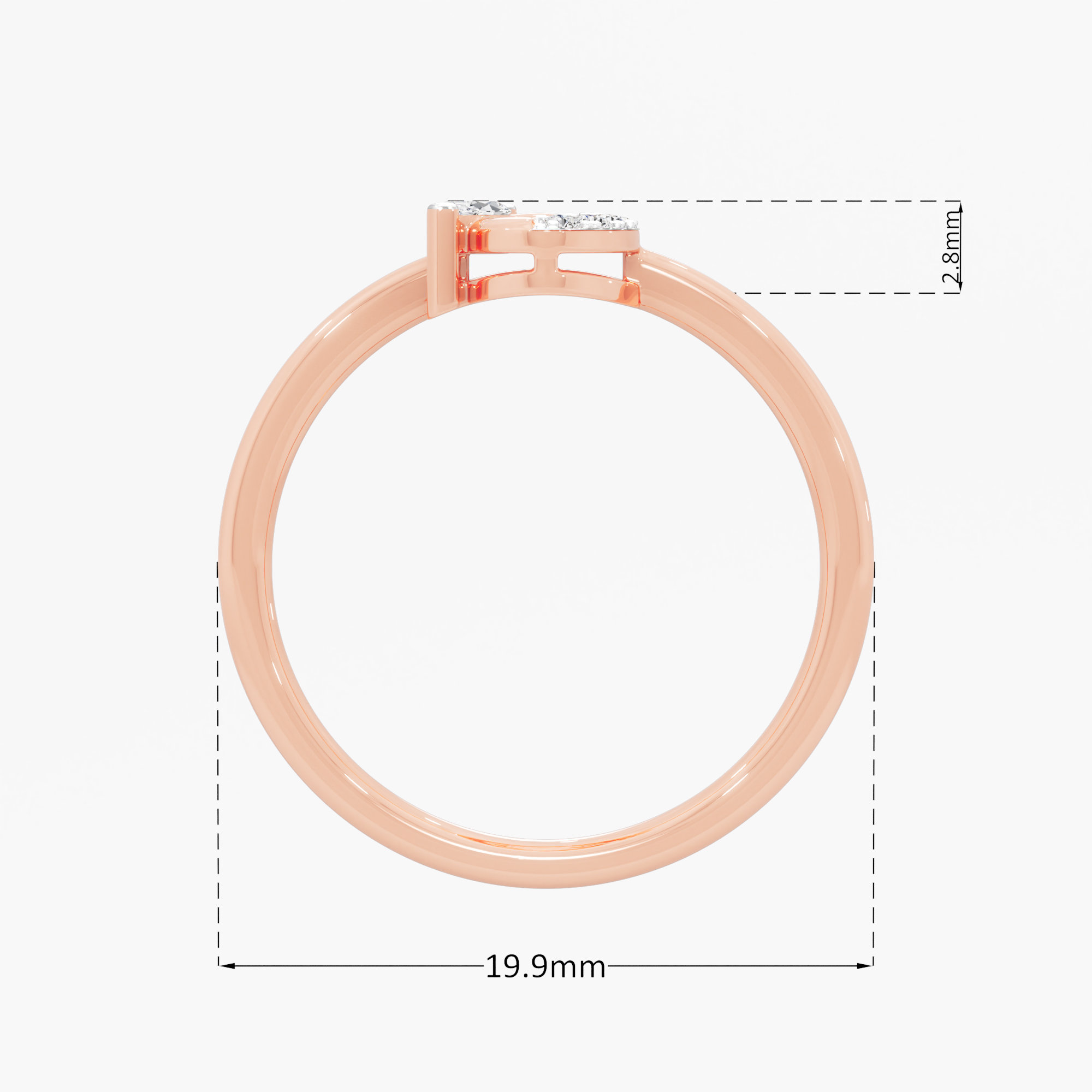 Leaflet Glow Cocktail Ring in 9KT Rose Gold (Diamond Quality: FG-VVS VS)