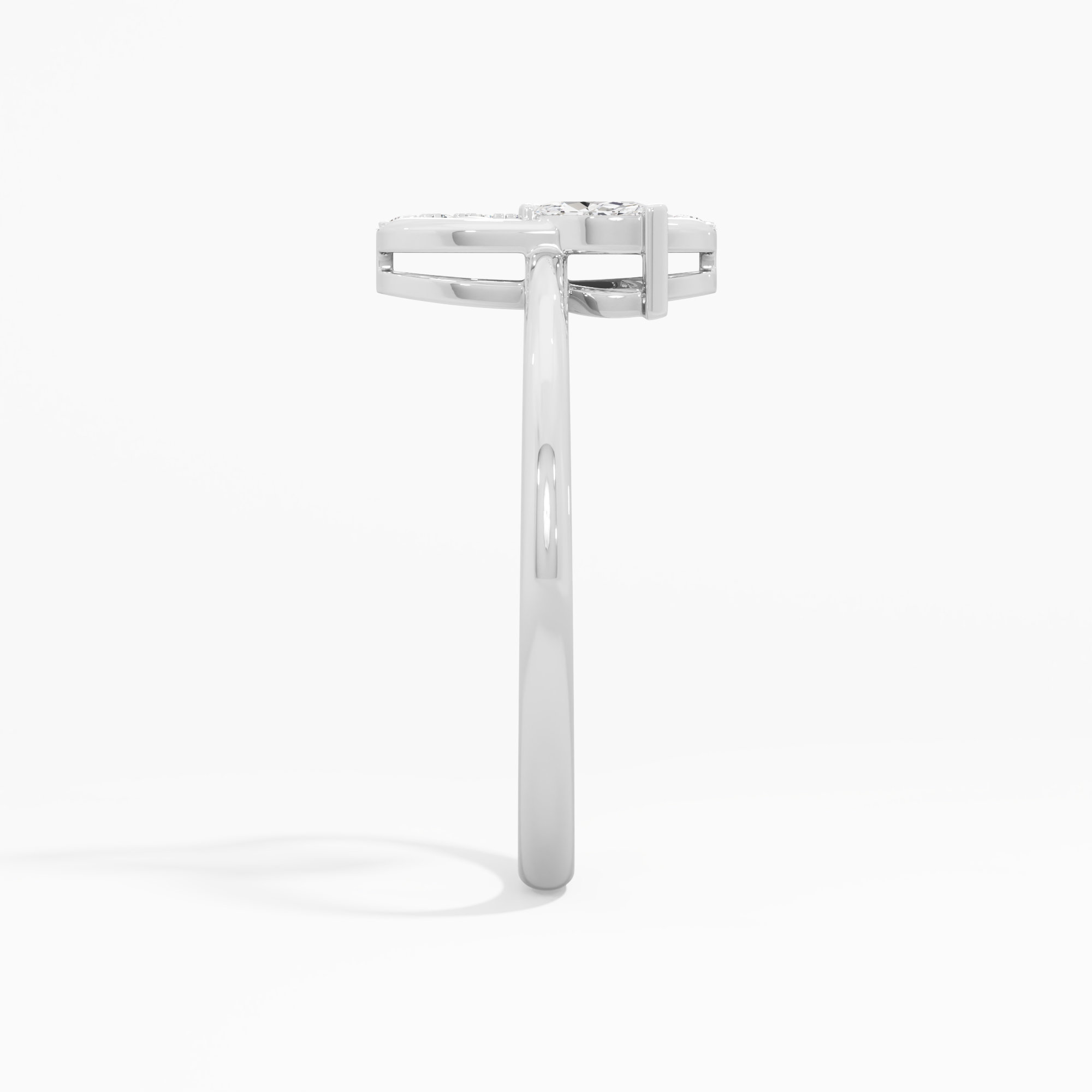 Leaflet Glow Cocktail Ring in 9KT White Gold (Diamond Quality: FG-VVS VS)