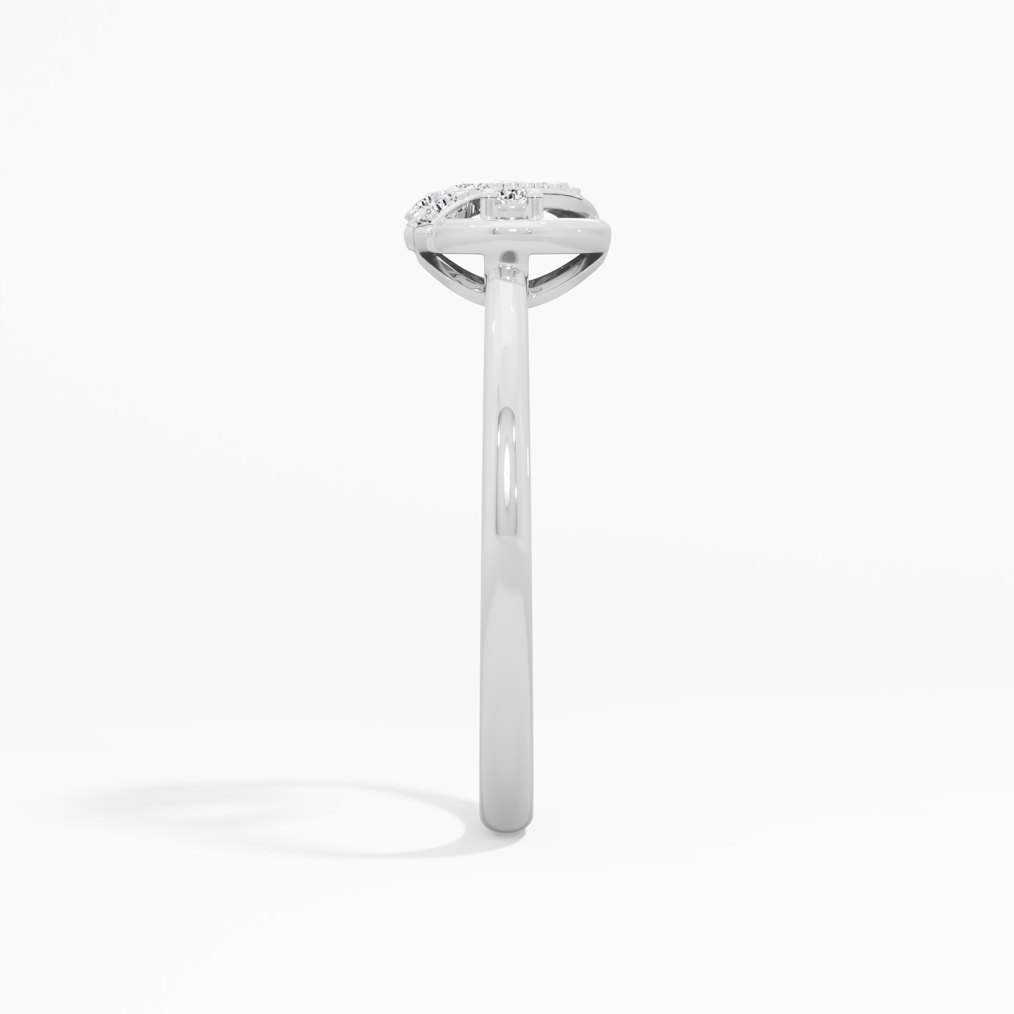 Entwined Glow Bypass Ring in 9KT White Gold (Diamond Quality: FG-VVS VS)