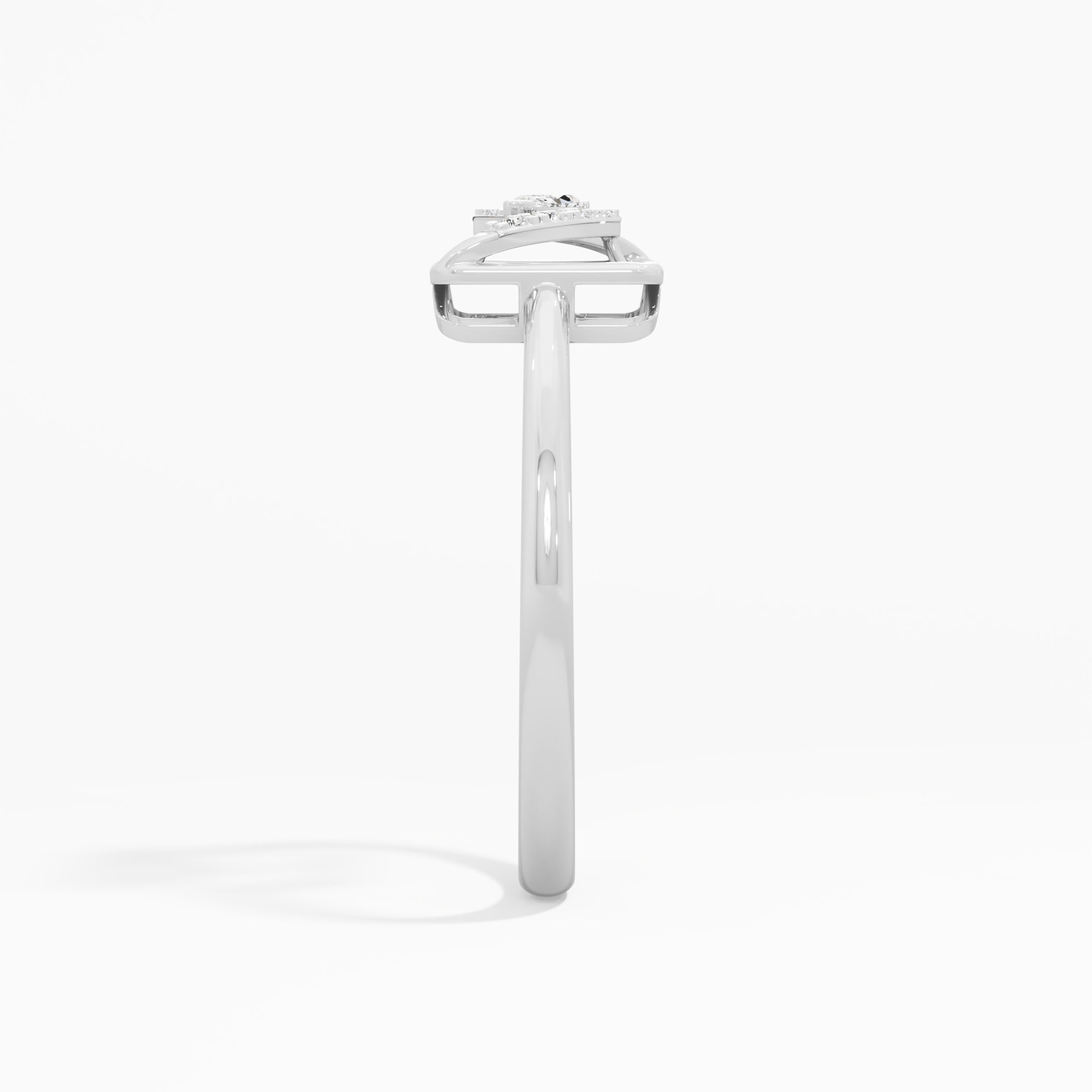 Wavecrest Sparkle Cocktail Ring in 9KT White Gold (Diamond Quality: FG-VVS VS)