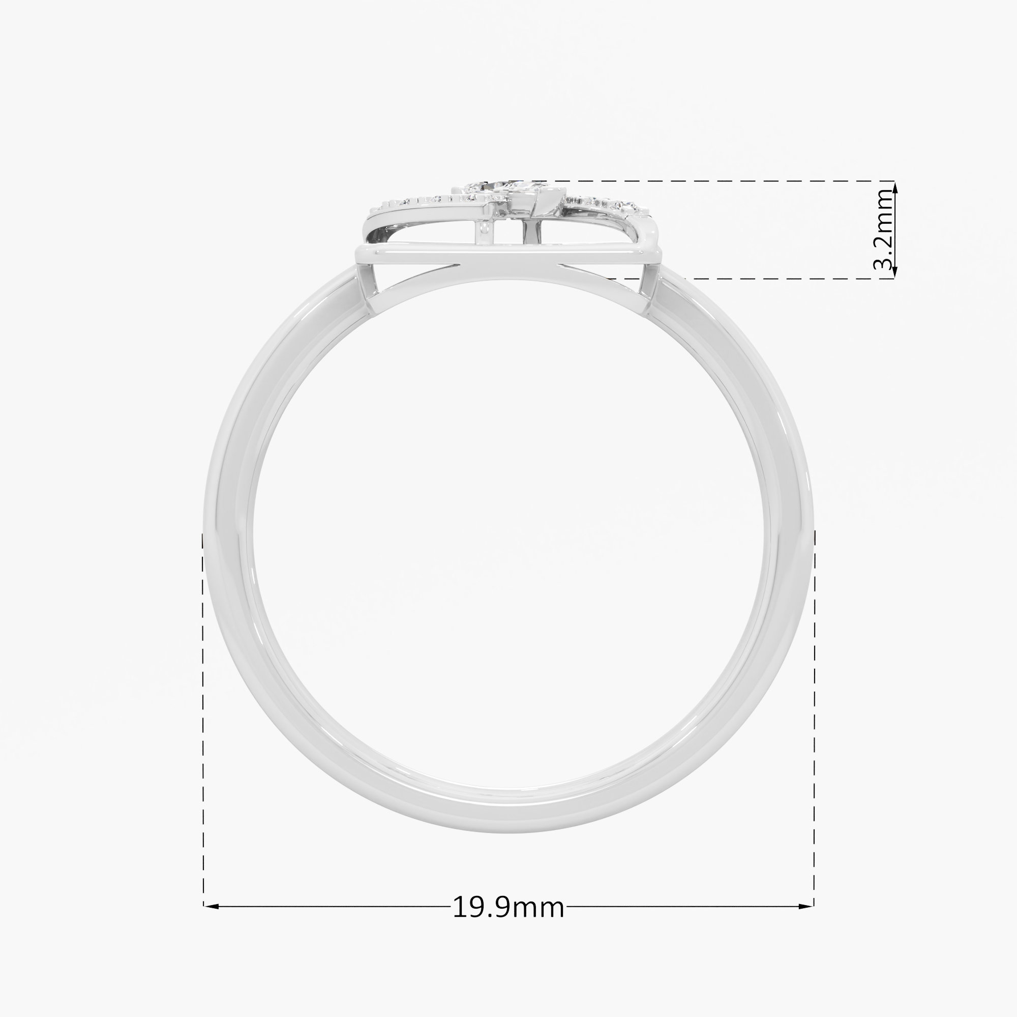 Wavecrest Sparkle Cocktail Ring in 9KT White Gold (Diamond Quality: FG-VVS VS)