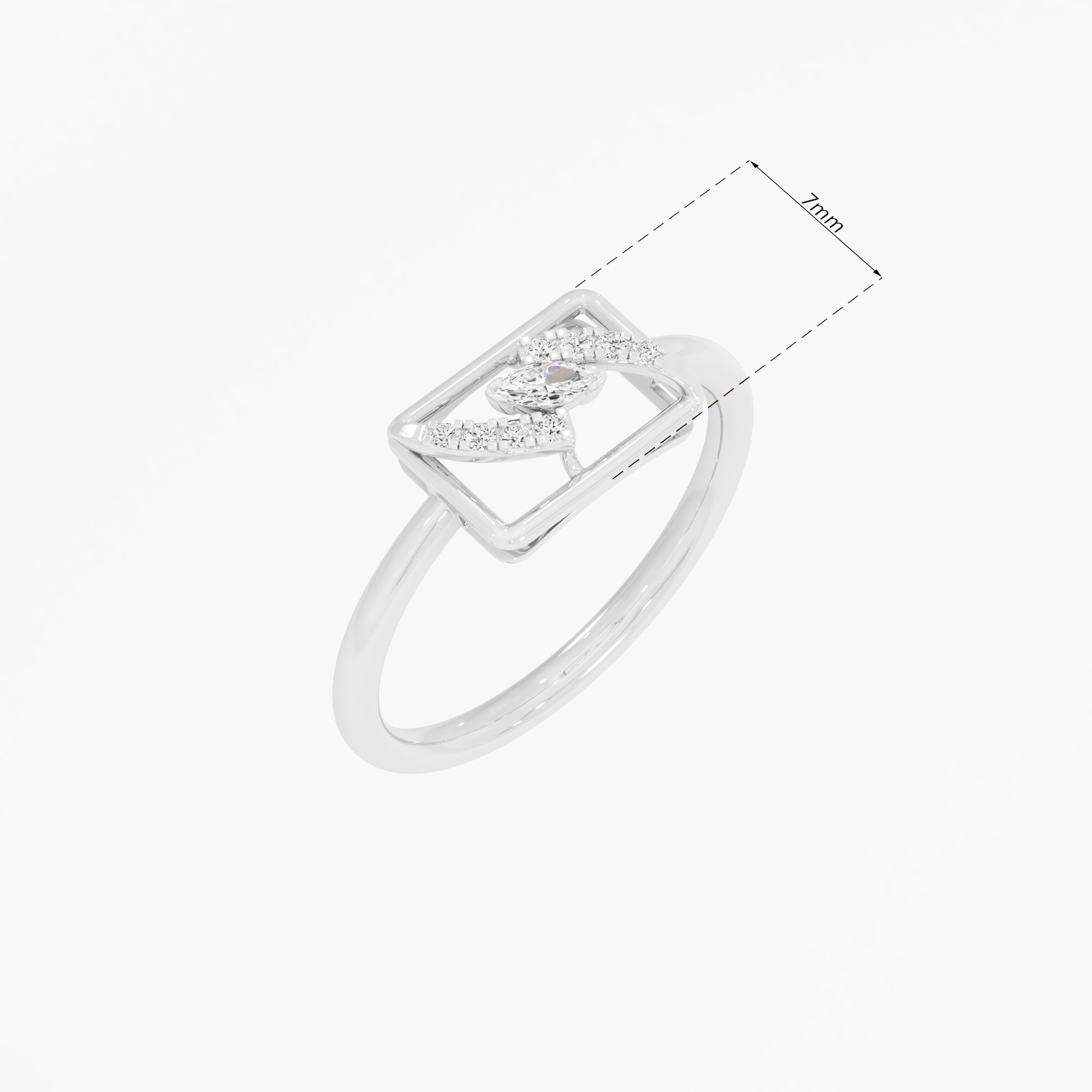 Wavecrest Sparkle Cocktail Ring in 9KT White Gold (Diamond Quality: FG-VVS VS)