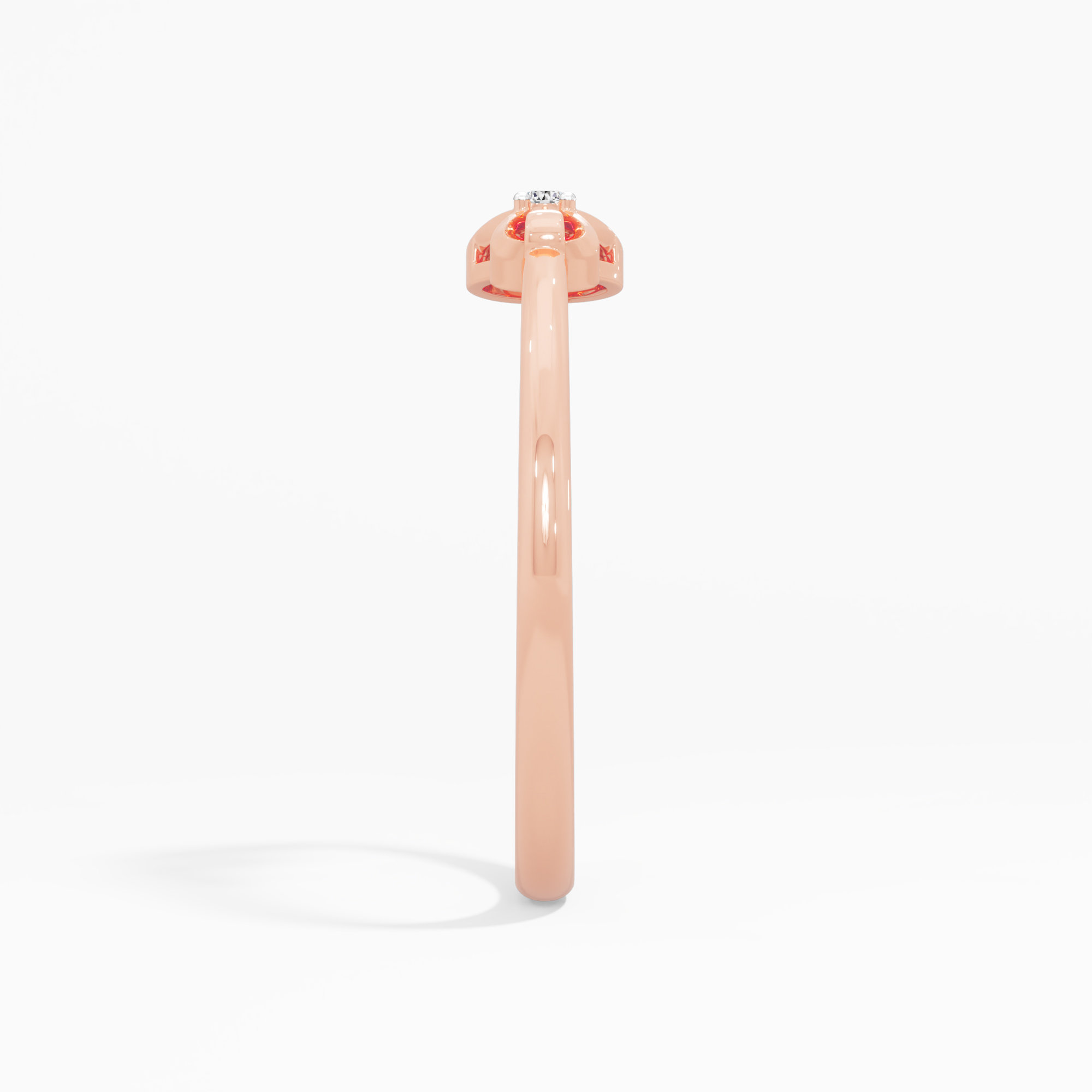 Ribboned Sparkle Bands Ring in 9KT Rose Gold (Diamond Quality: EF-VVS VS)