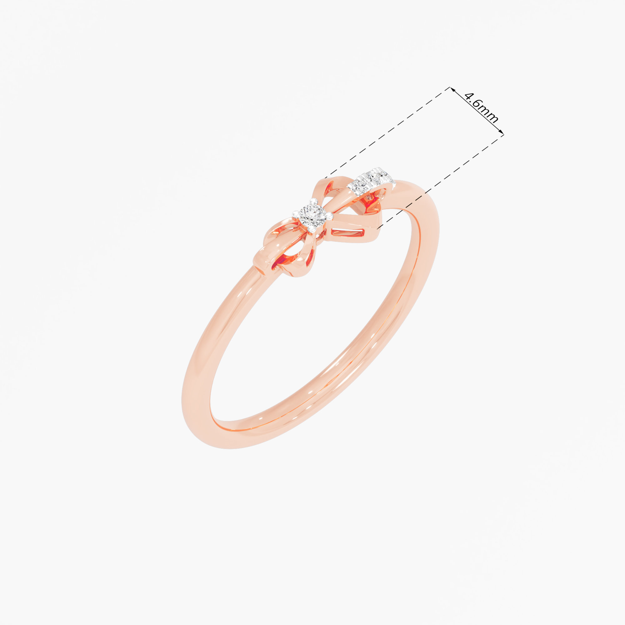 Ribboned Sparkle Bands Ring in 9KT Rose Gold (Diamond Quality: EF-VVS VS)