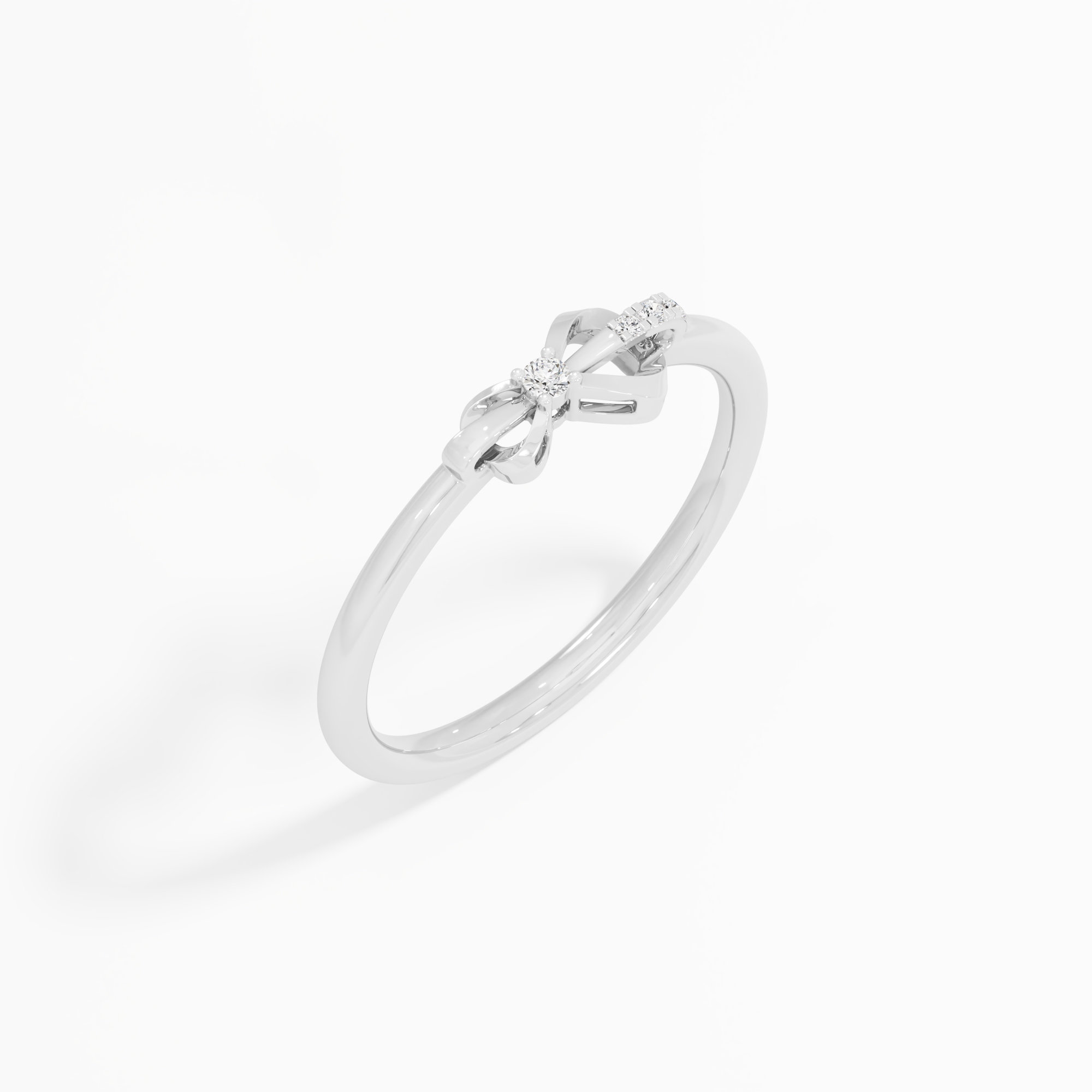 Ribboned Sparkle Bands Ring in 9KT White Gold (Diamond Quality: EF-VVS VS)