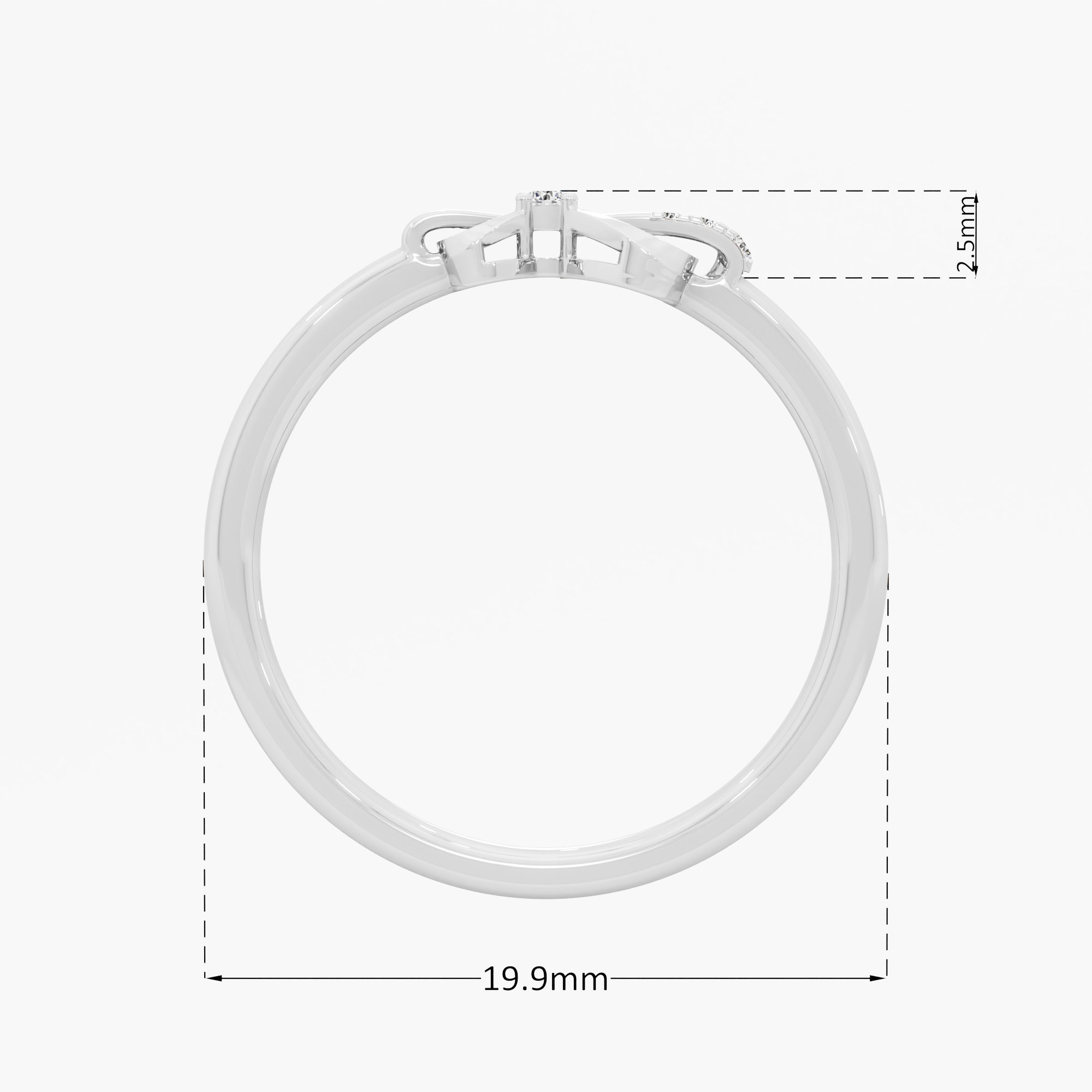 Ribboned Sparkle Bands Ring in 9KT White Gold (Diamond Quality: EF-VVS VS)