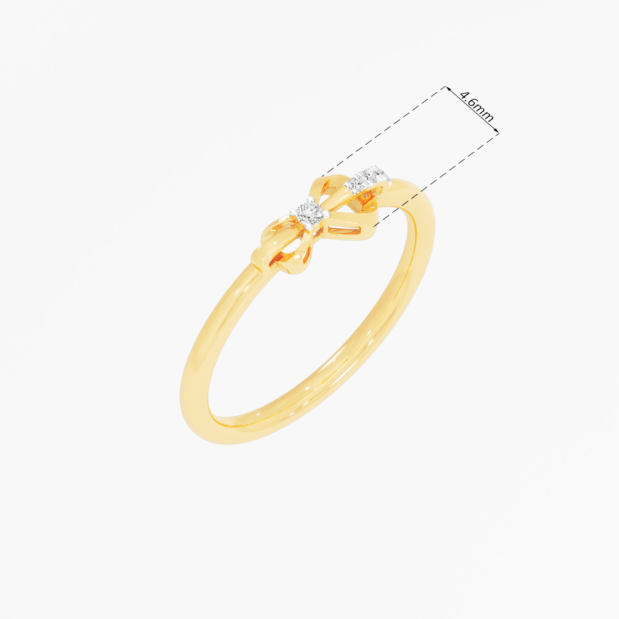 Ribboned Sparkle Bands Ring in 9KT Yellow Gold (Diamond Quality: EF-VVS VS)