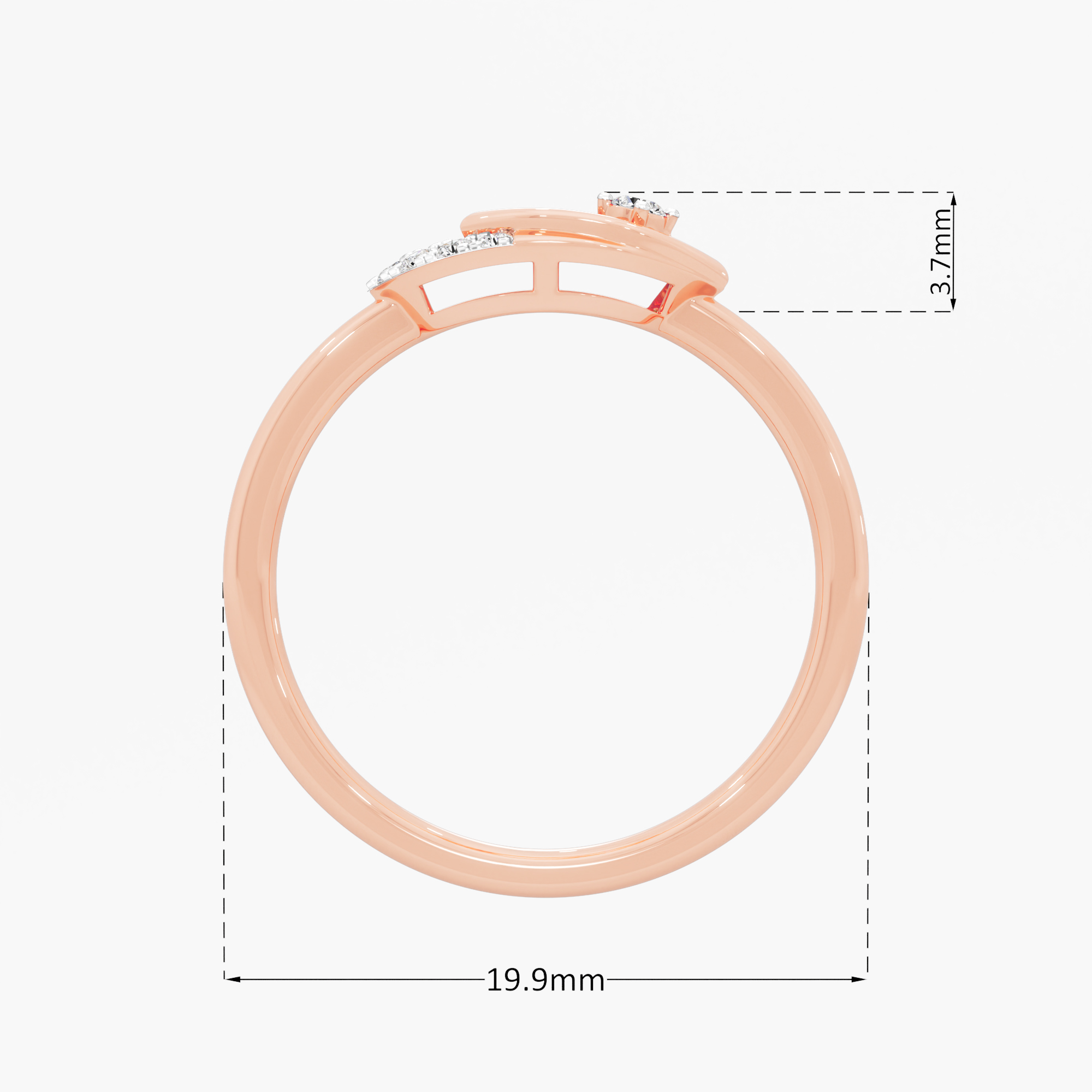 Opaline Gaze Cocktail Ring in 9KT Rose Gold (Diamond Quality: EF-VVS VS)