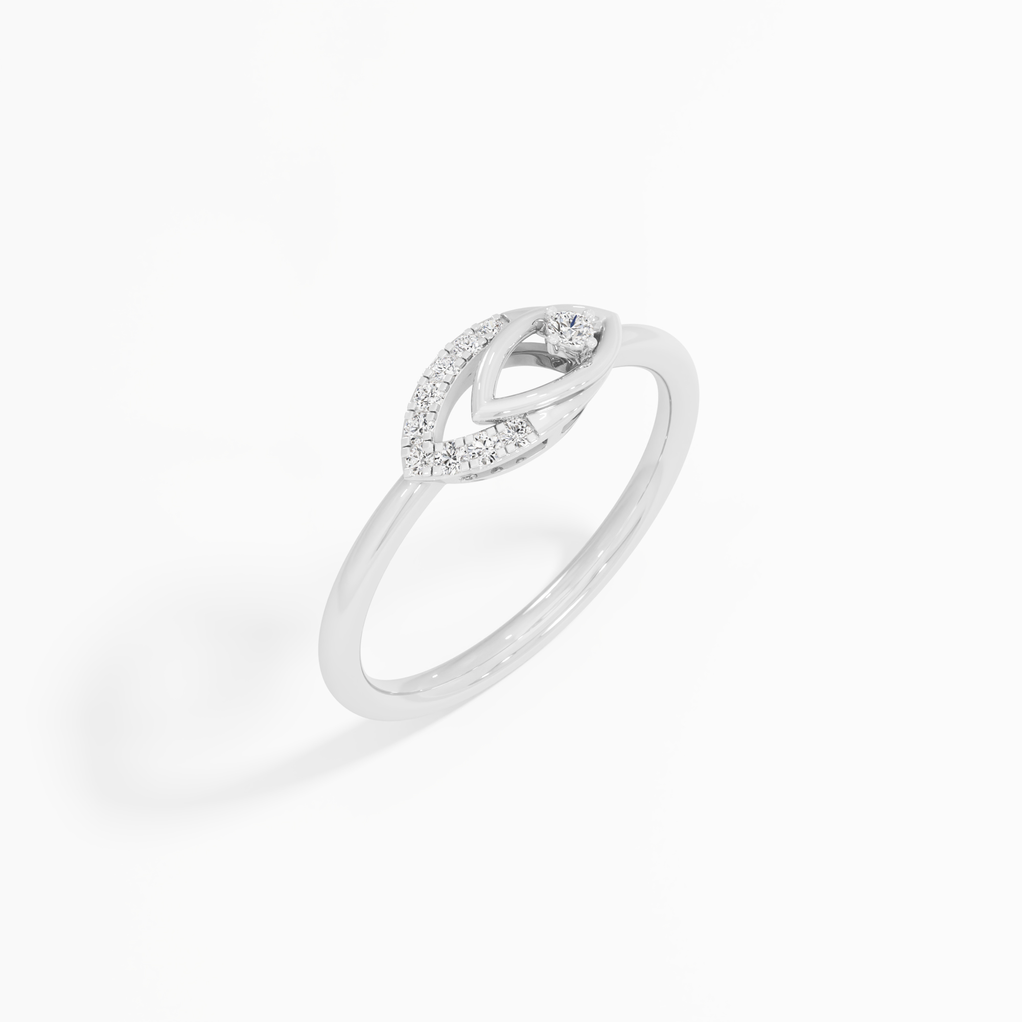 Opaline Gaze Cocktail Ring in 9KT White Gold (Diamond Quality: EF-VVS VS)