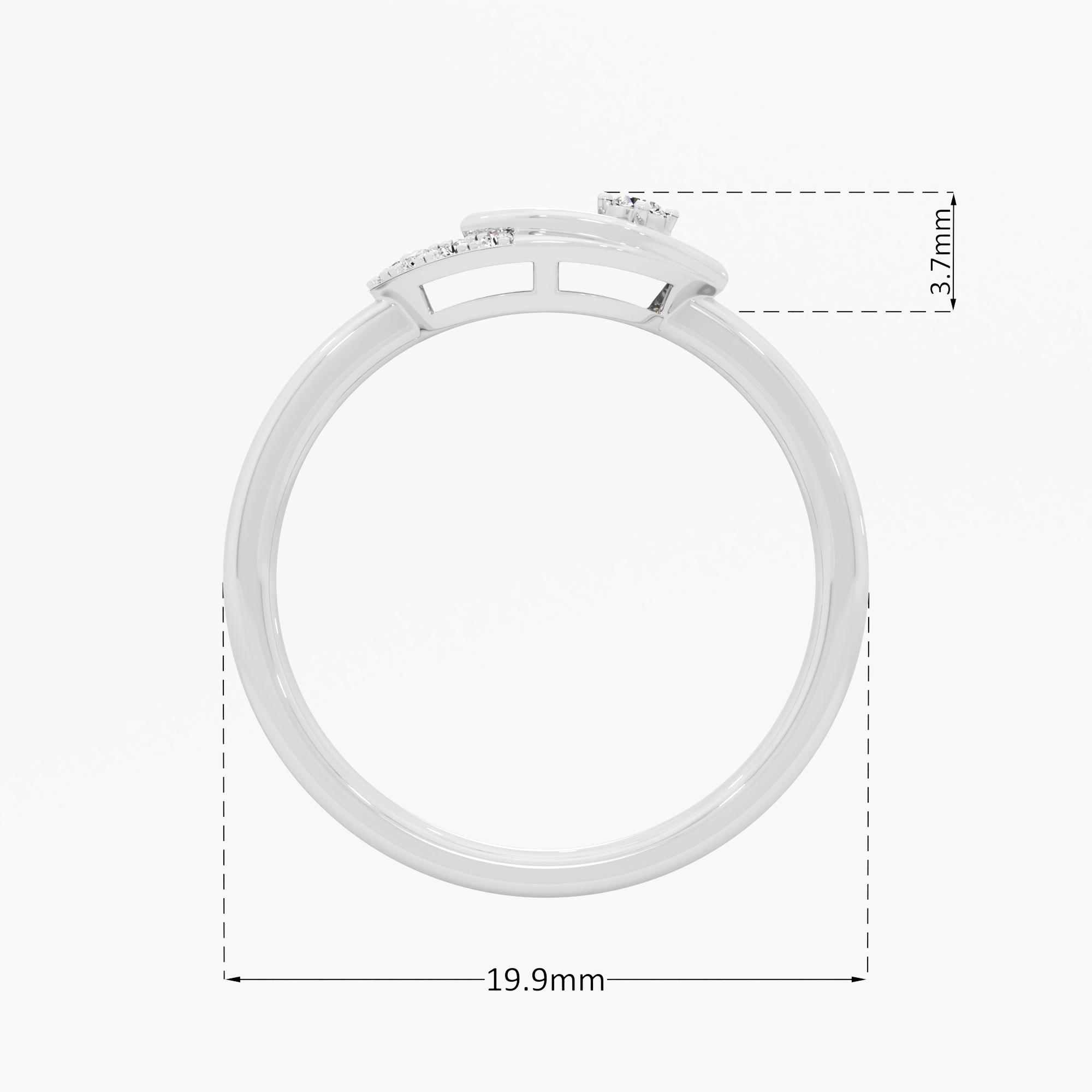 Opaline Gaze Cocktail Ring in 9KT White Gold (Diamond Quality: EF-VVS VS)