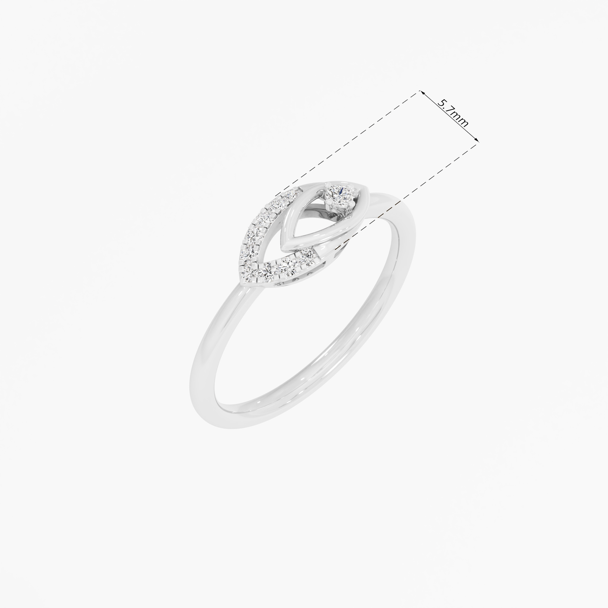 Opaline Gaze Cocktail Ring in 9KT White Gold (Diamond Quality: EF-VVS VS)