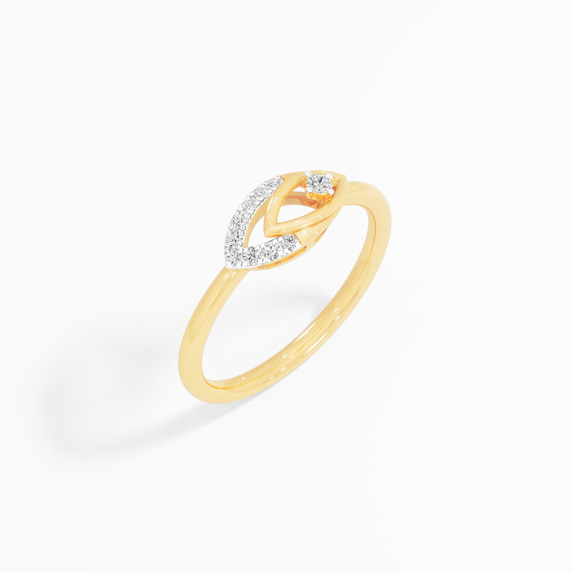 Opaline Gaze Cocktail Ring in 9KT Yellow Gold (Diamond Quality: EF-VVS VS)