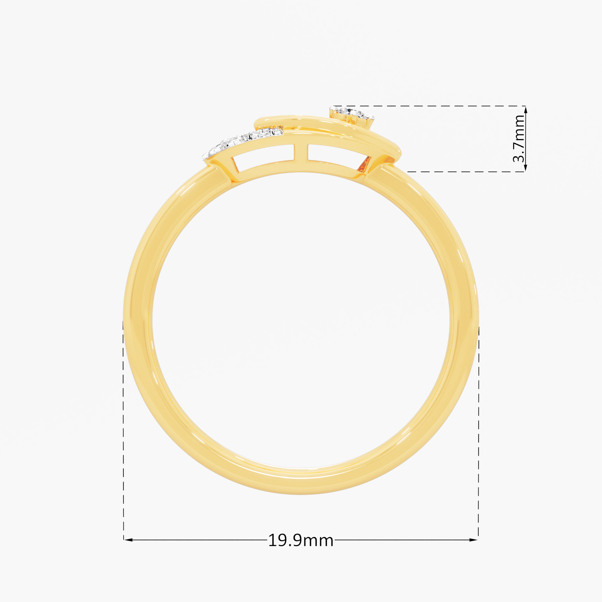 Opaline Gaze Cocktail Ring in 9KT Yellow Gold (Diamond Quality: EF-VVS VS)