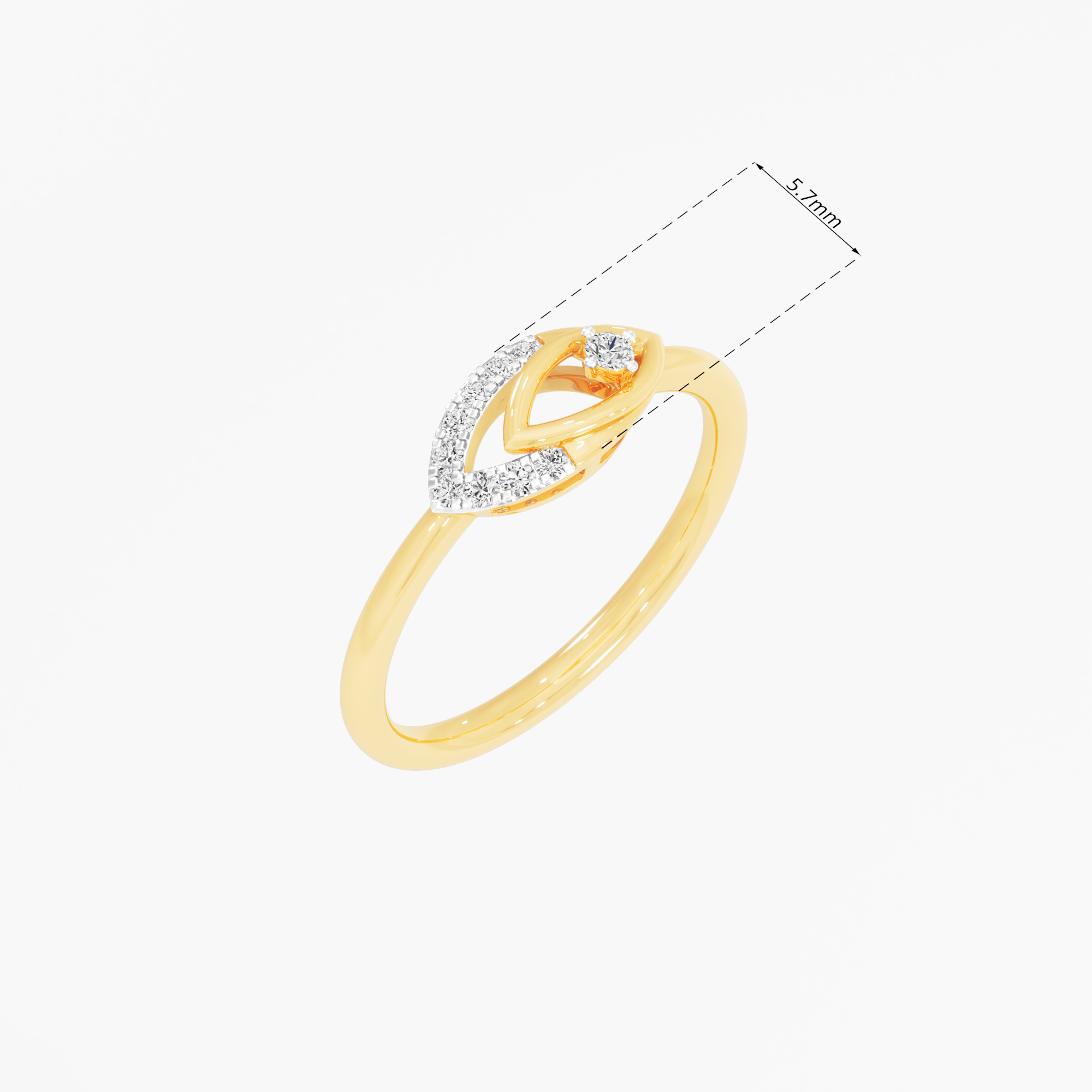 Opaline Gaze Cocktail Ring in 9KT Yellow Gold (Diamond Quality: EF-VVS VS)