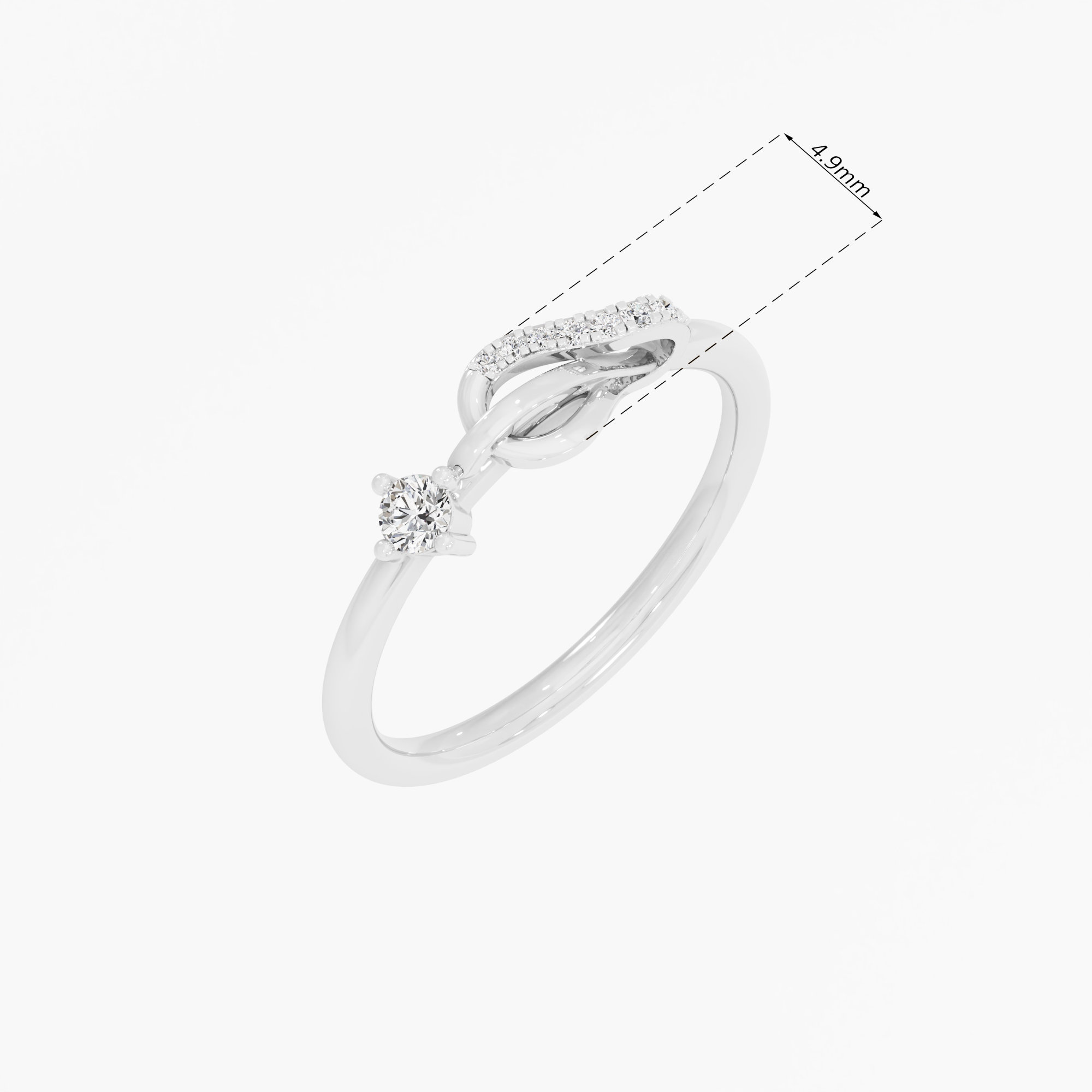 Azure Wave Bypass Ring in 9KT White Gold (Diamond Quality: EF-VVS VS)