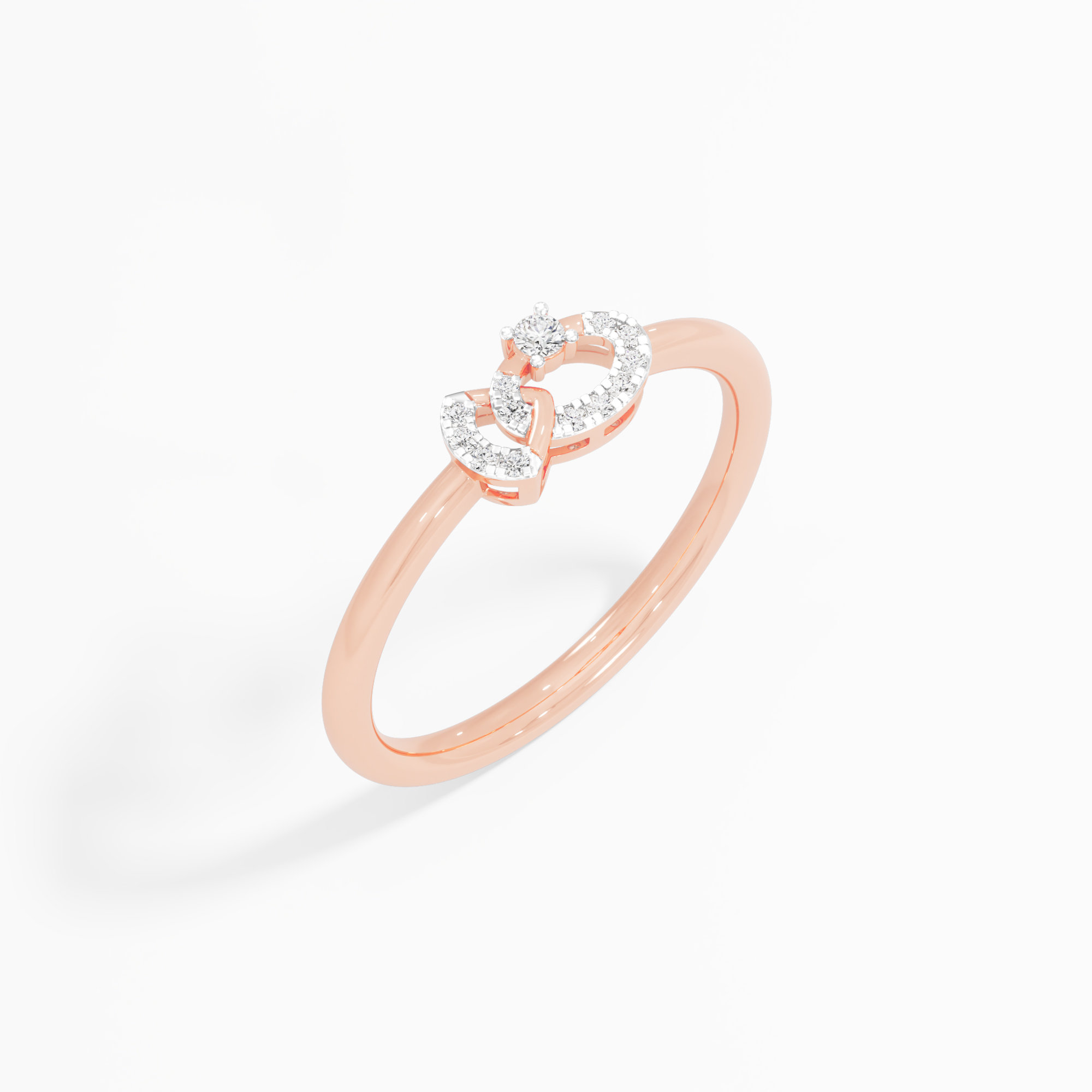 Skyline Embrace Bypass Ring in 9KT Rose Gold (Diamond Quality: EF-VVS VS)