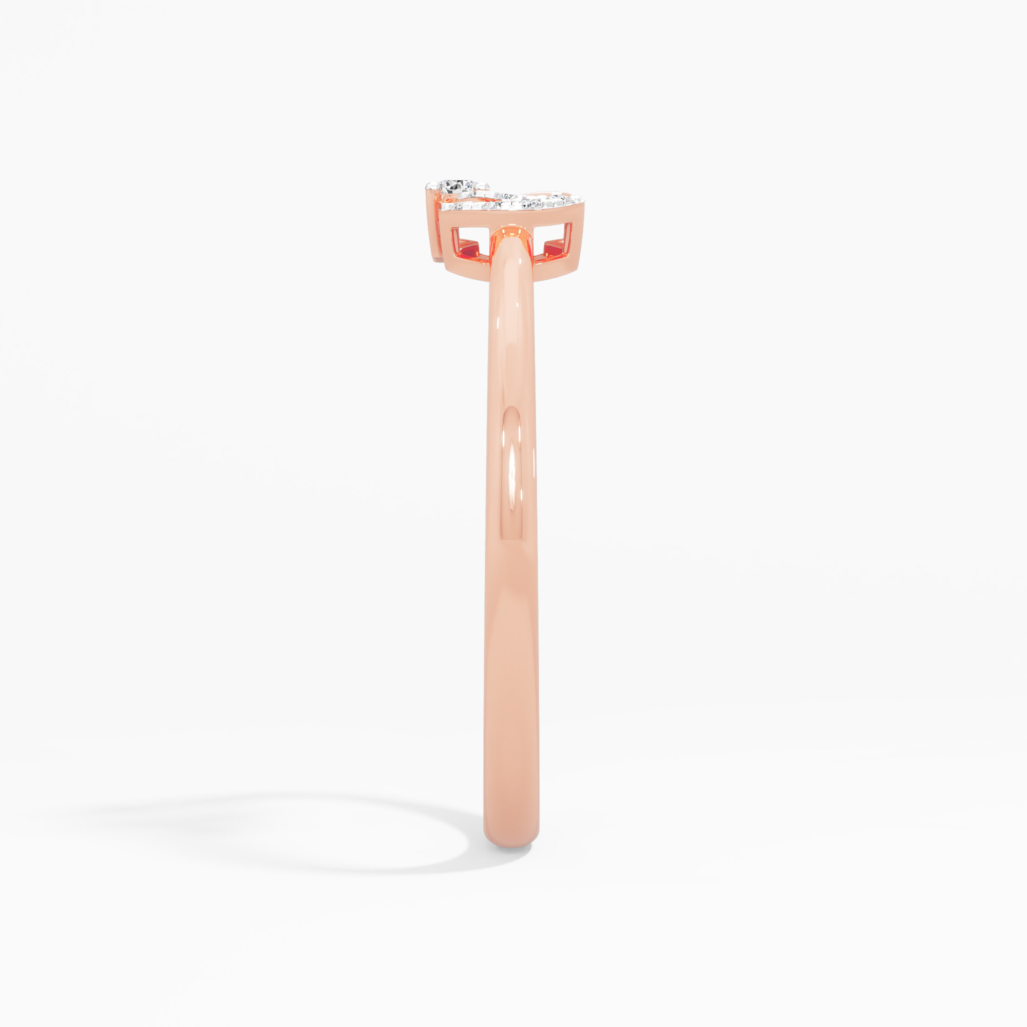 Skyline Embrace Bypass Ring in 9KT Rose Gold (Diamond Quality: EF-VVS VS)