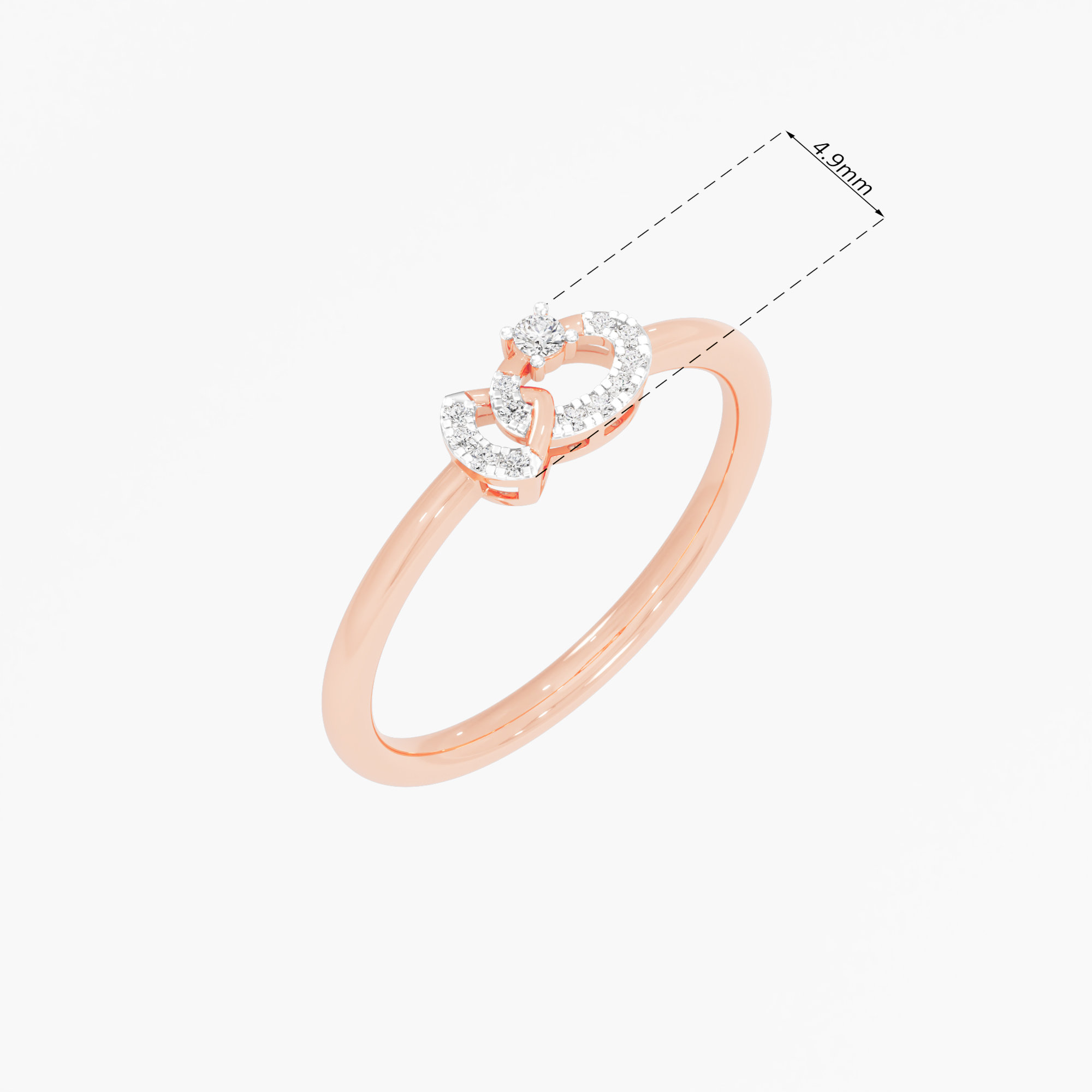Skyline Embrace Bypass Ring in 9KT Rose Gold (Diamond Quality: EF-VVS VS)