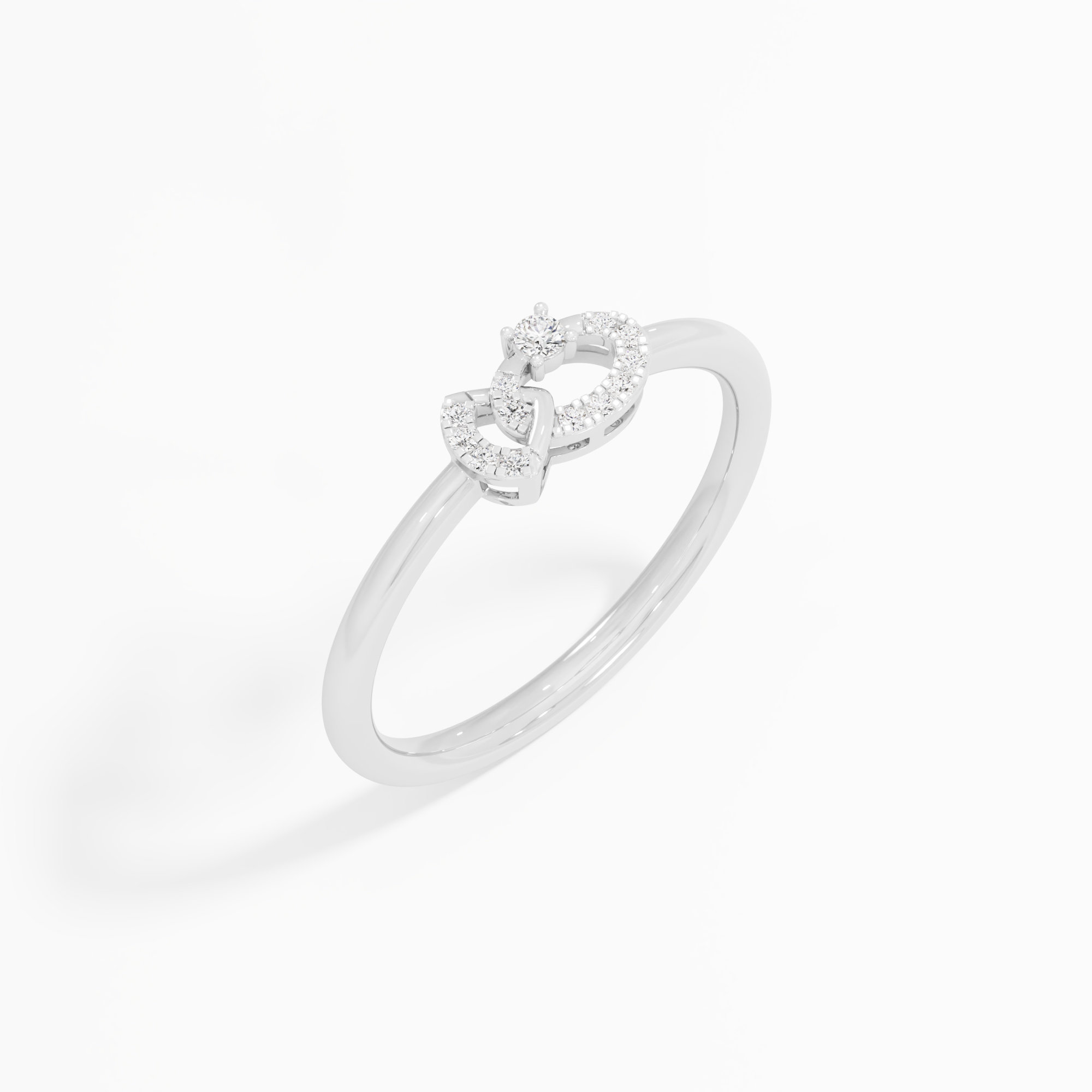 Skyline Embrace Bypass Ring in 9KT White Gold (Diamond Quality: EF-VVS VS)
