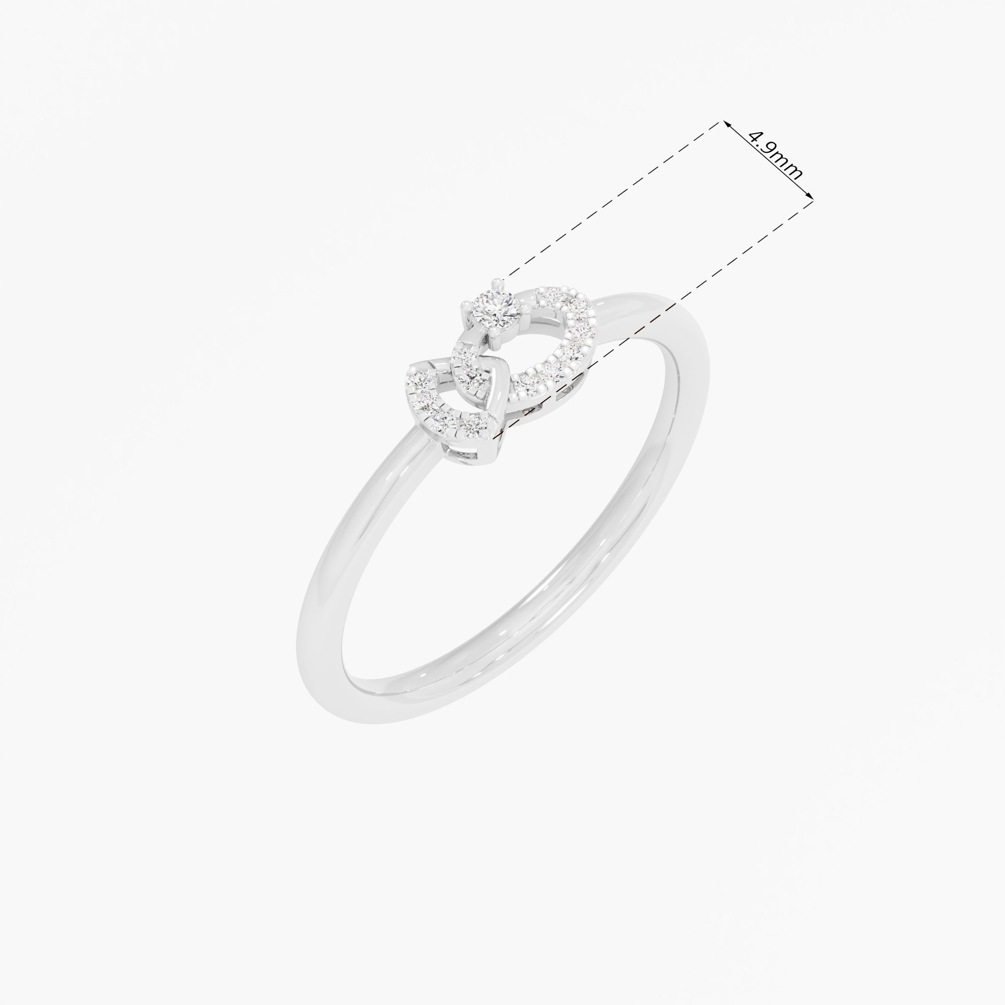 Skyline Embrace Bypass Ring in 9KT White Gold (Diamond Quality: EF-VVS VS)