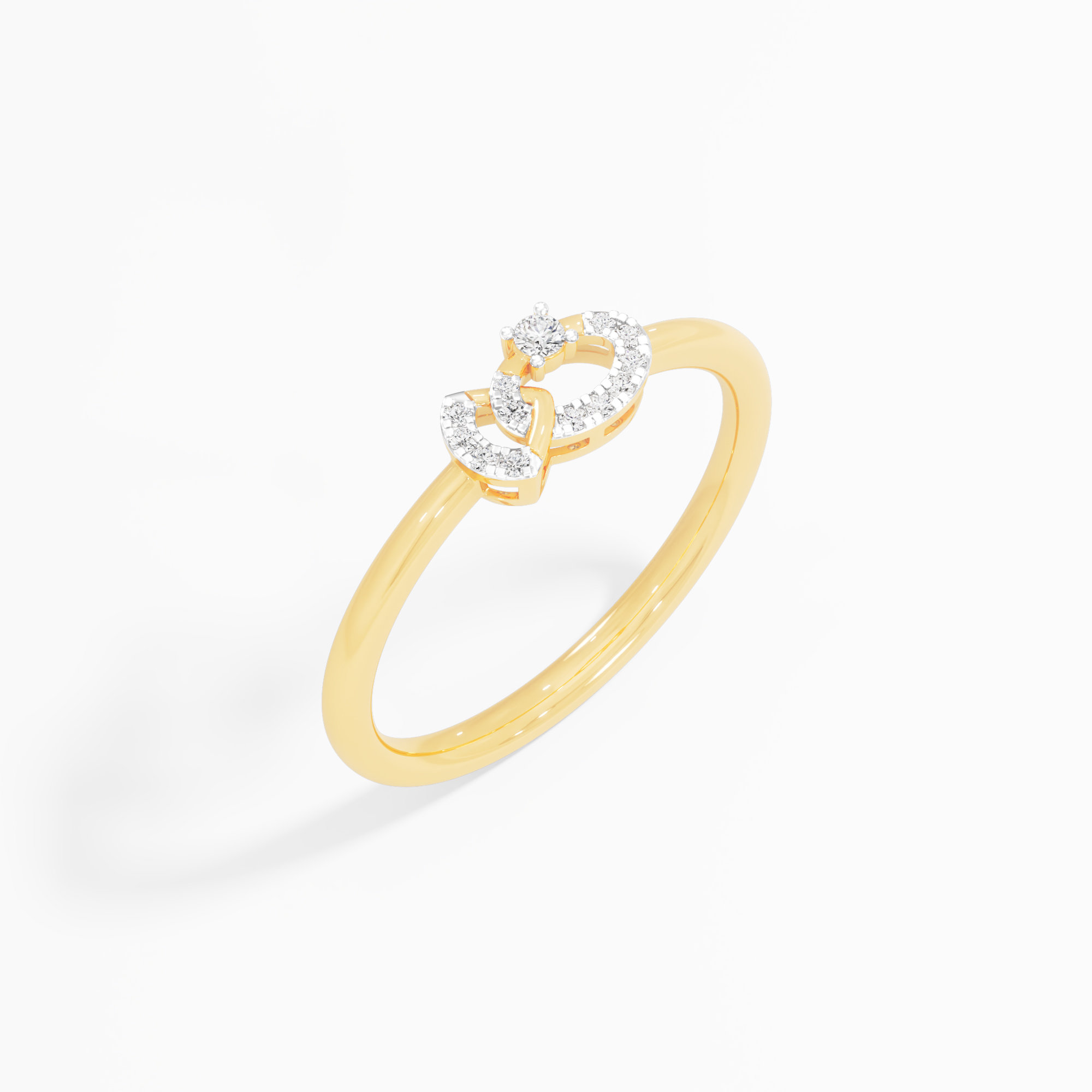 Skyline Embrace Bypass Ring in 9KT Yellow Gold (Diamond Quality: EF-VVS VS)