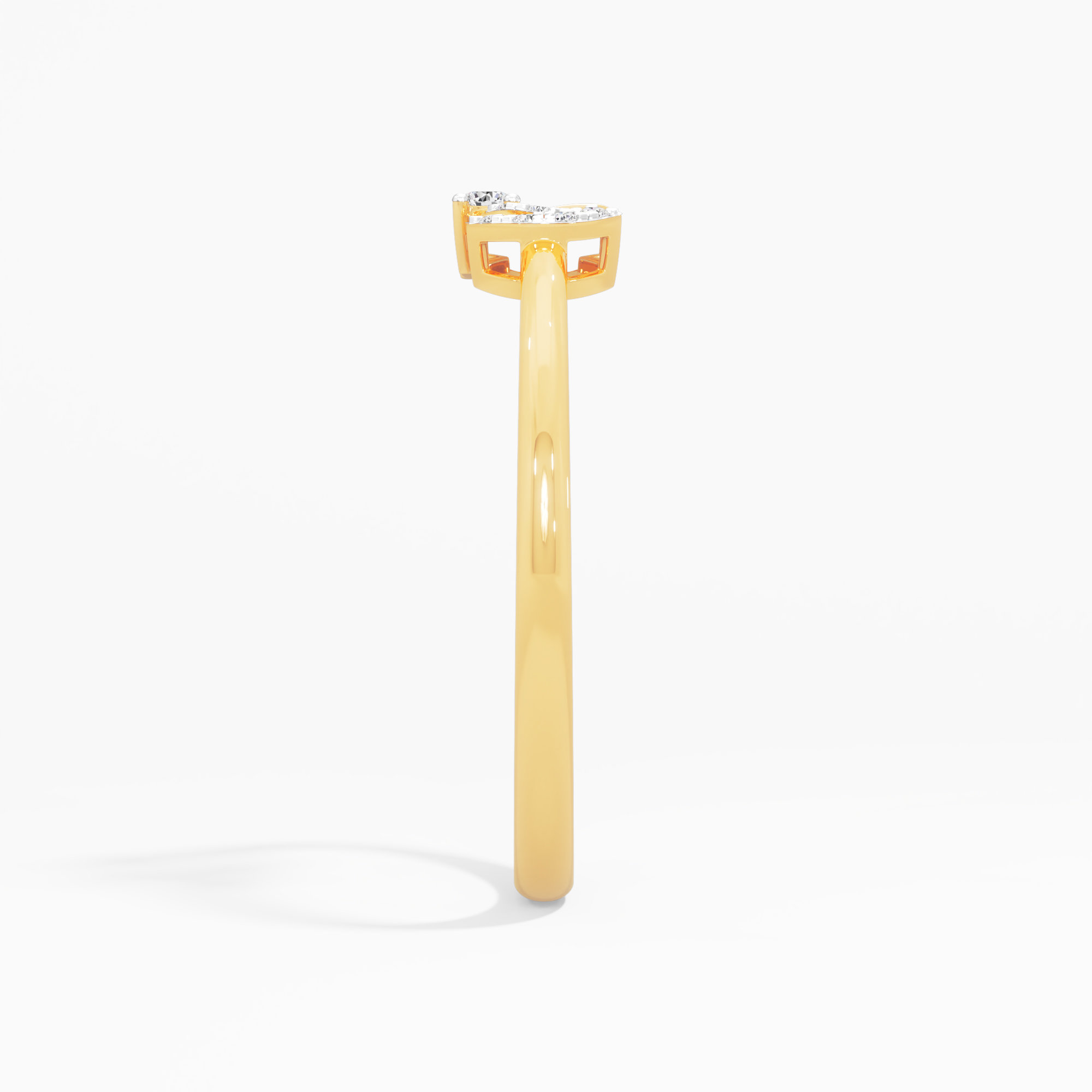 Skyline Embrace Bypass Ring in 9KT Yellow Gold (Diamond Quality: EF-VVS VS)