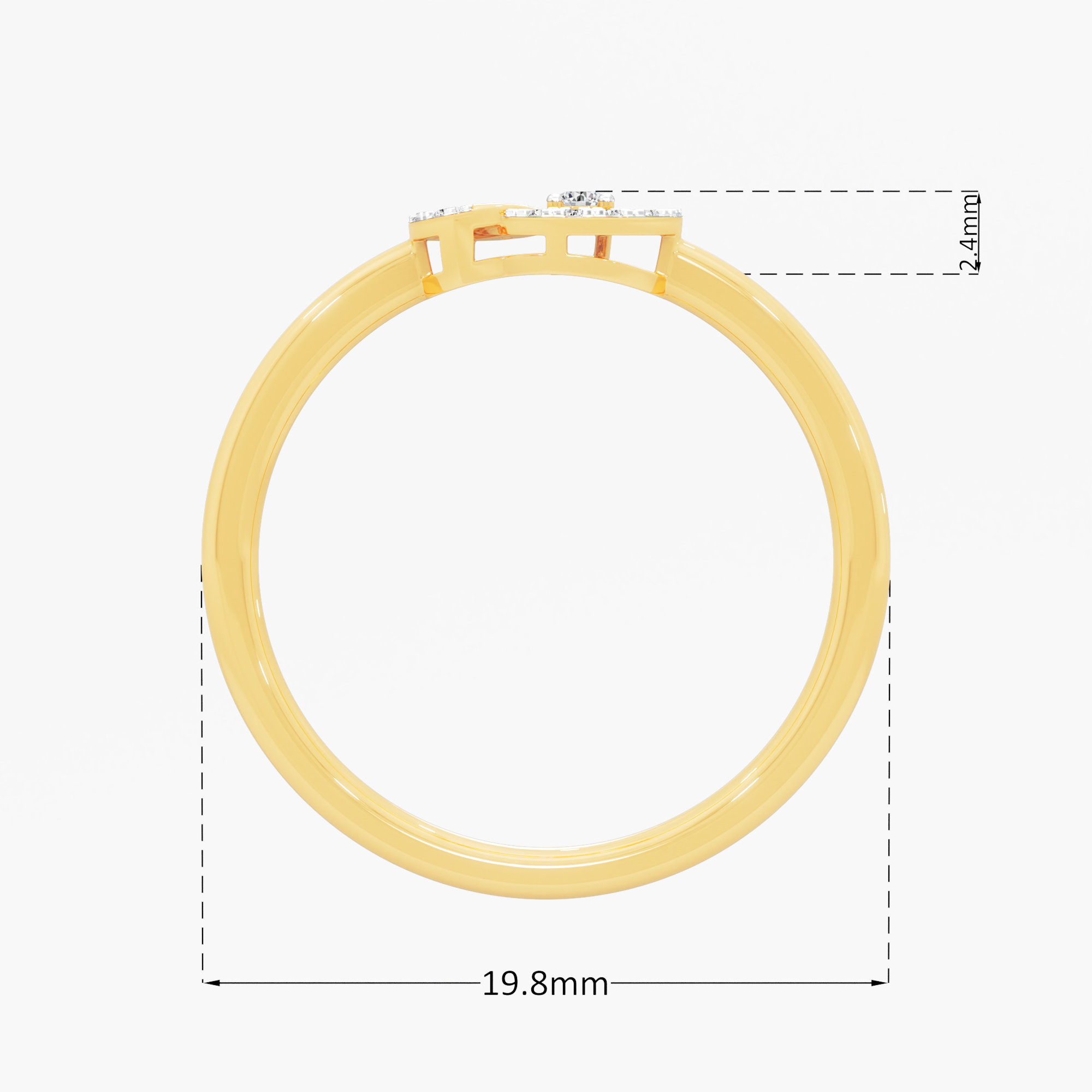 Skyline Embrace Bypass Ring in 9KT Yellow Gold (Diamond Quality: EF-VVS VS)